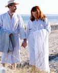 Badjas | Powder Blue Stripes | Bath Collection | Ilse Jacobsen