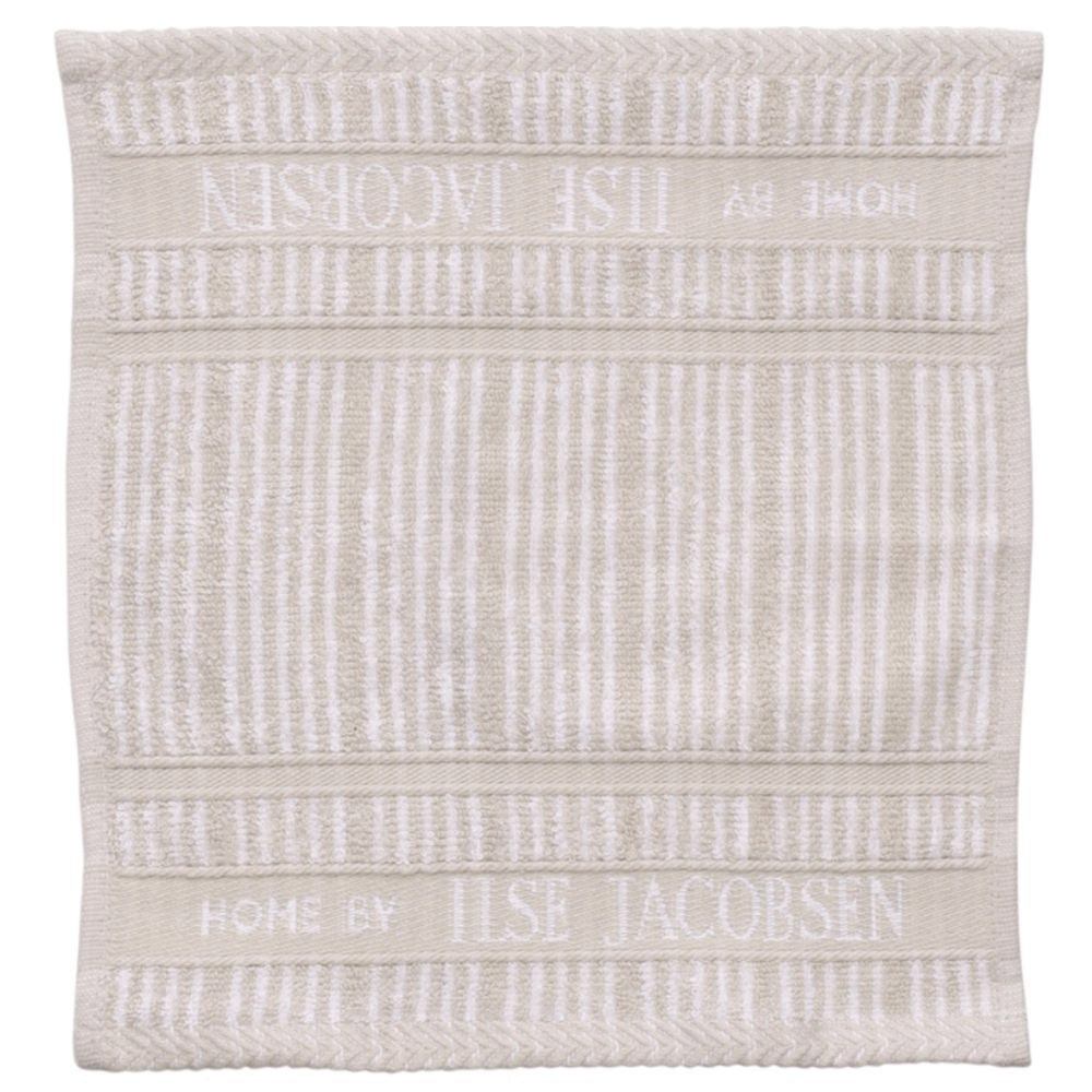 Gezichtshanddoek - Set van 4 stuks | Sand Beige Stripes | Bath Collection | Ilse Jacobsen