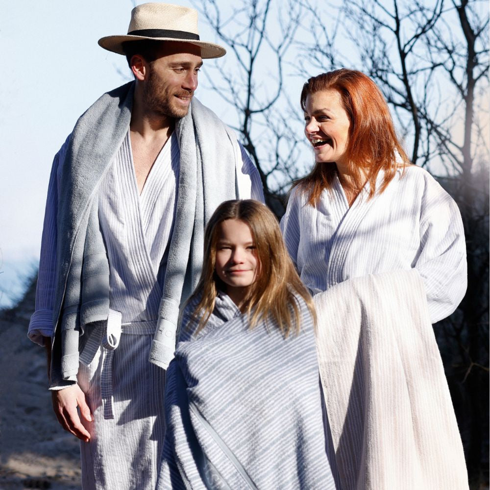 Badhanddoek | Sand Beige Stripes | Bath Collection | Ilse Jacobsen