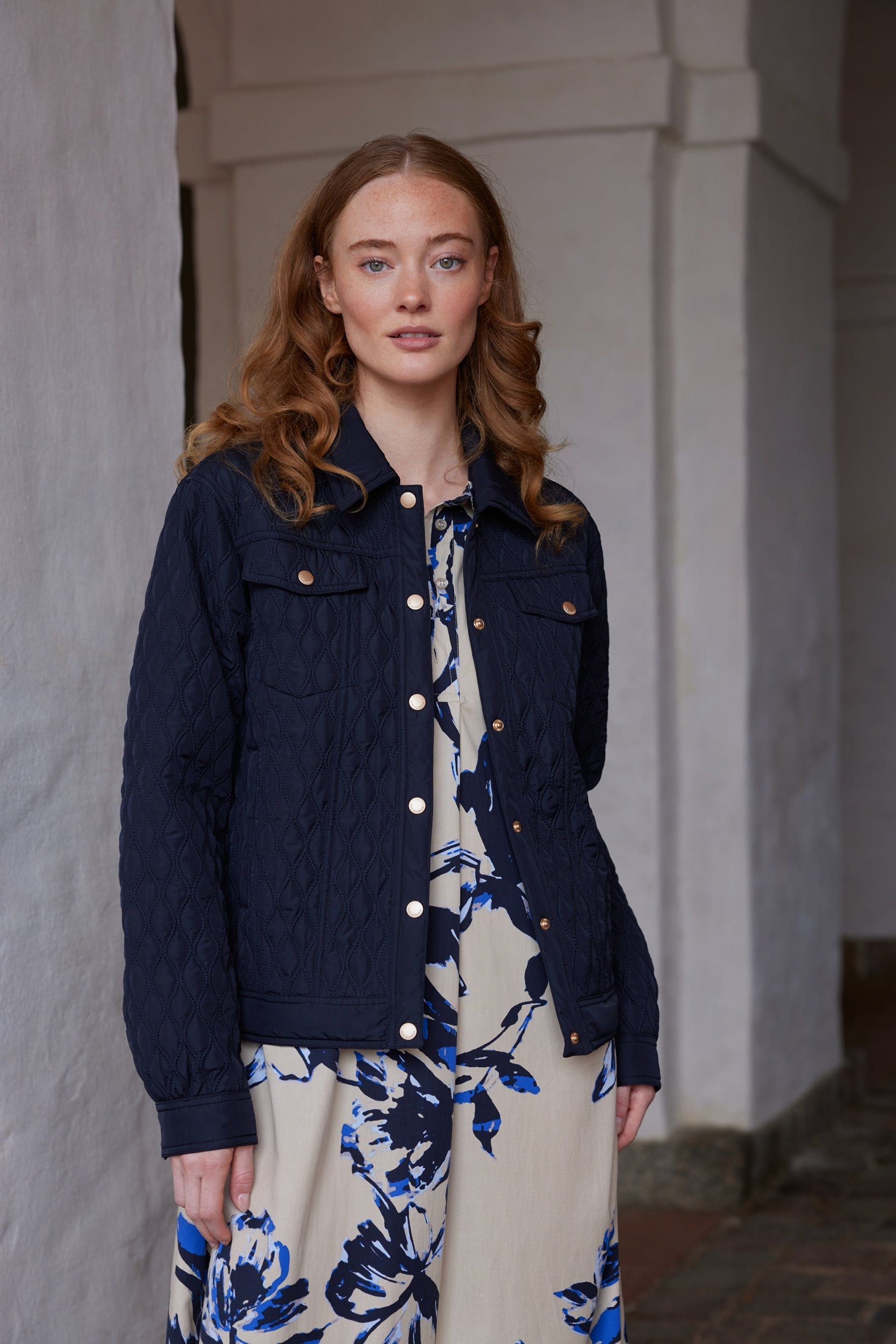 Gewatteerde Jas ALLY03 | Dark Indigo | Jacket | Ilse Jacobsen