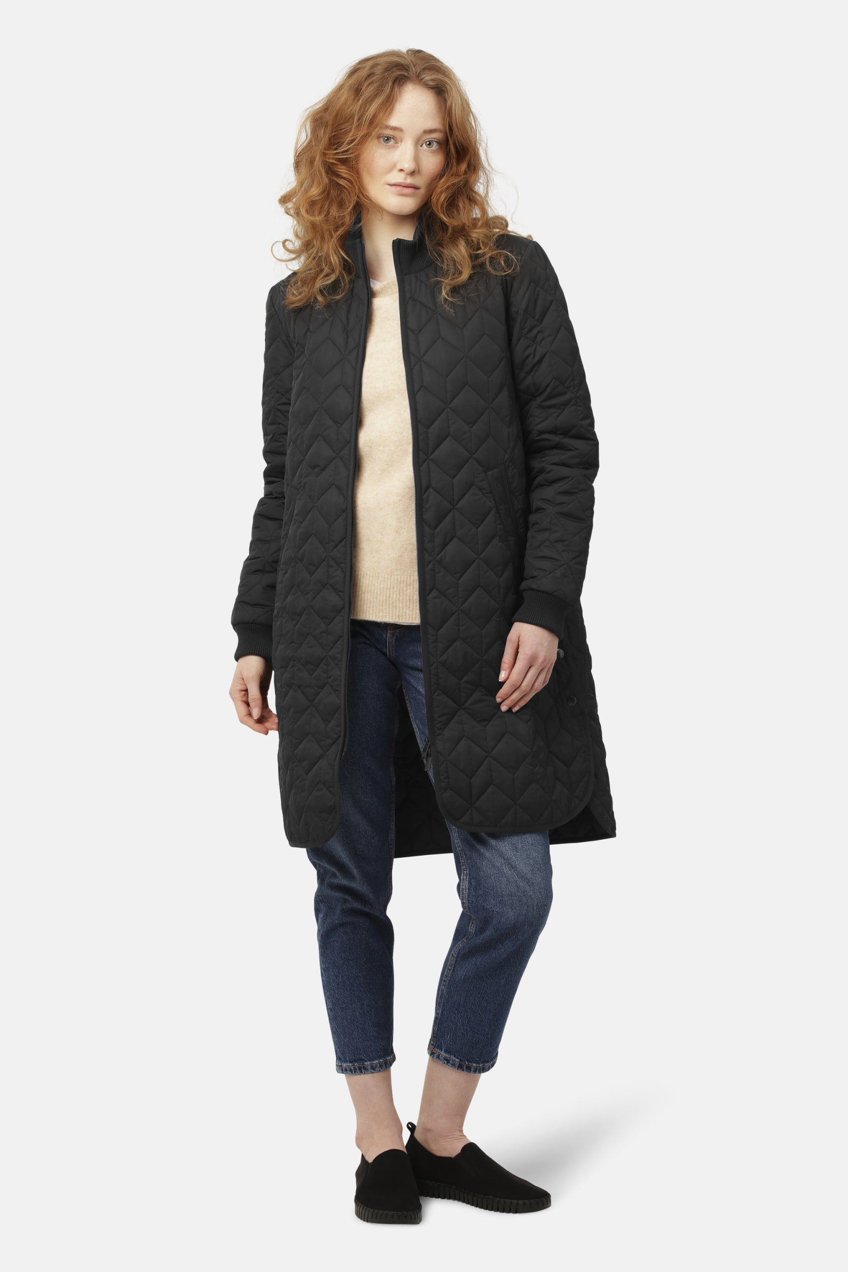Gewatteerde jas ART06 | Black | Coat | Ilse Jacobsen