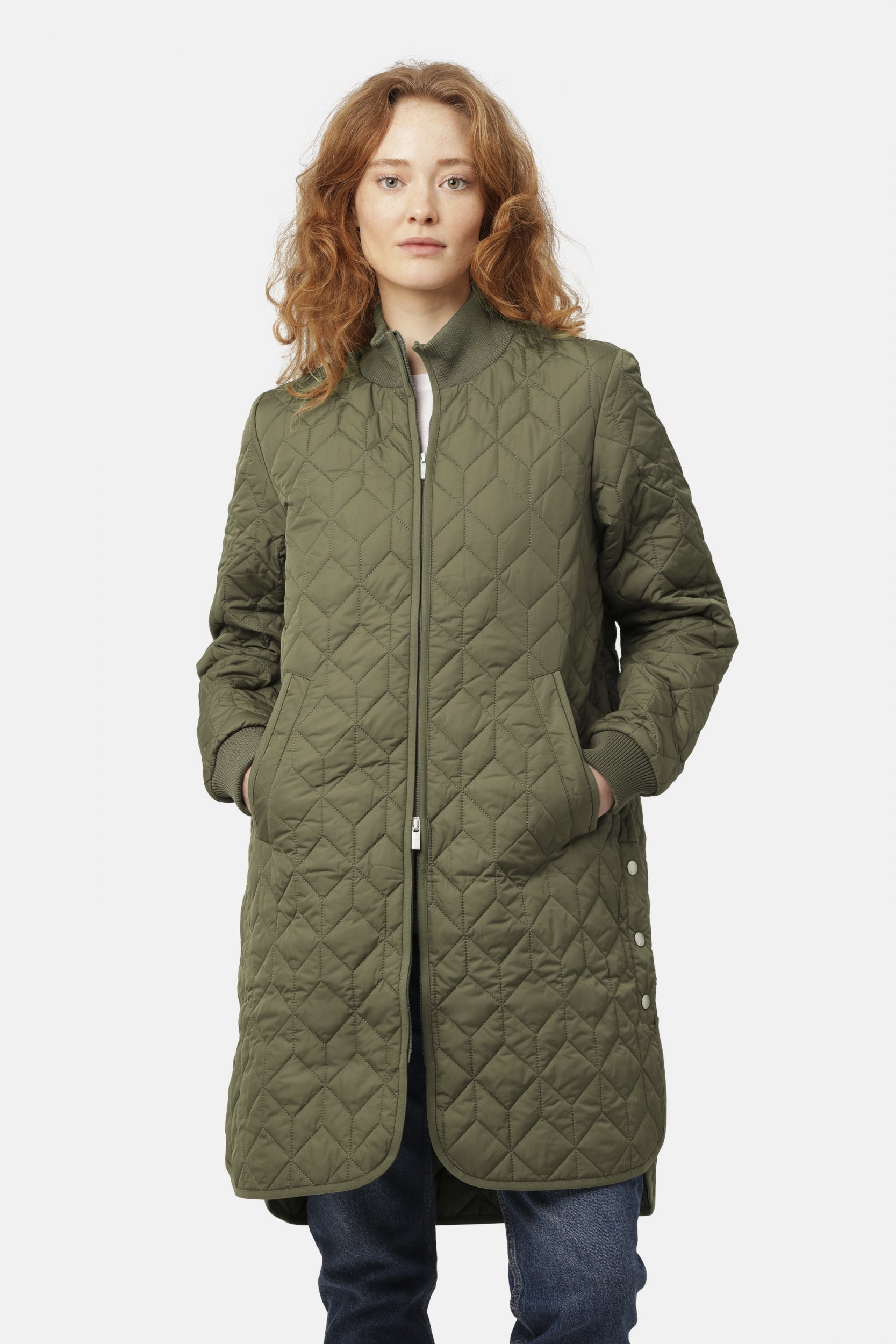 Gewatteerde jas ART06 | Army | Coat | Ilse Jacobsen