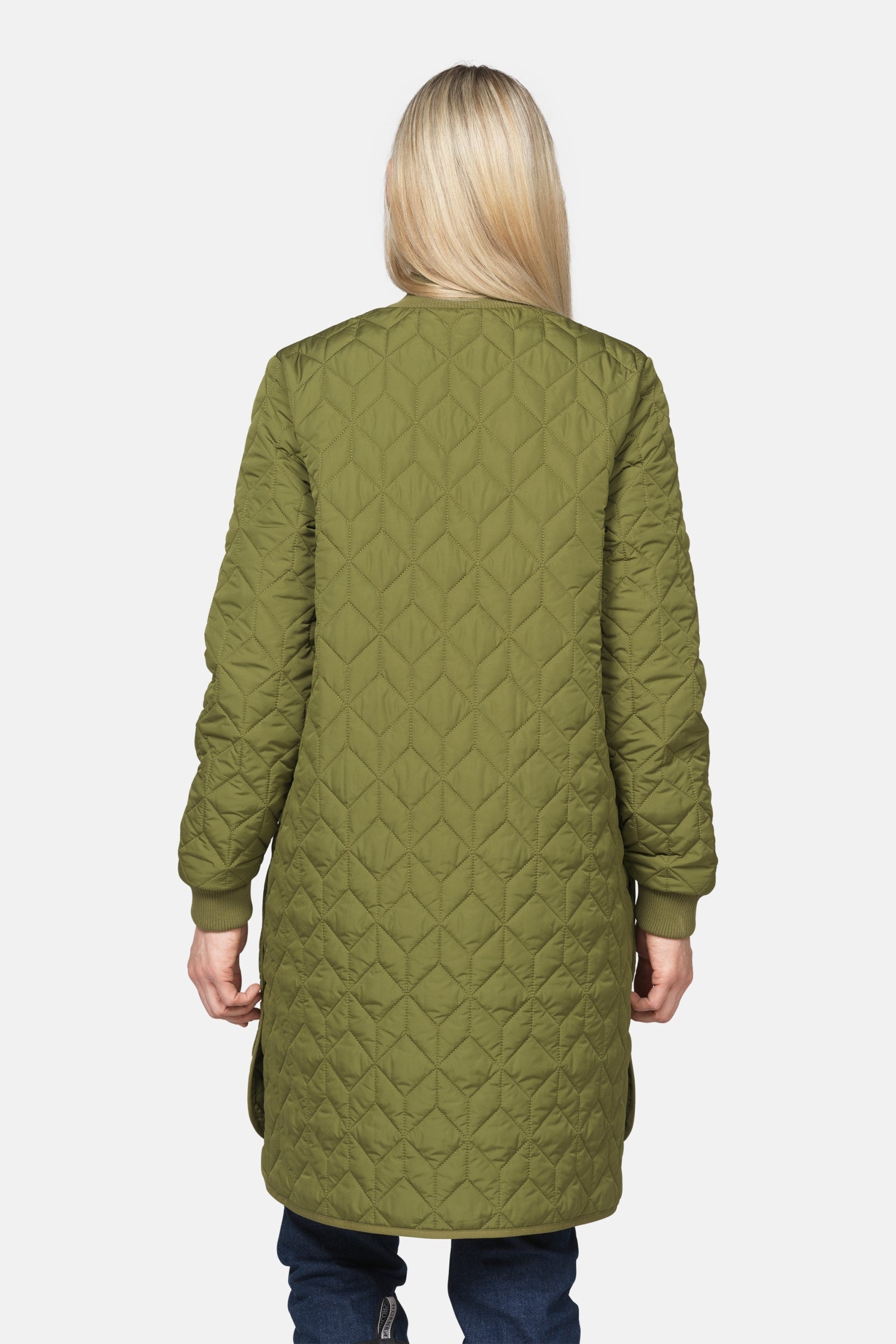 Lange gewatteerde jas ART06 | Sphagnum | Coat | Ilse Jacobsen