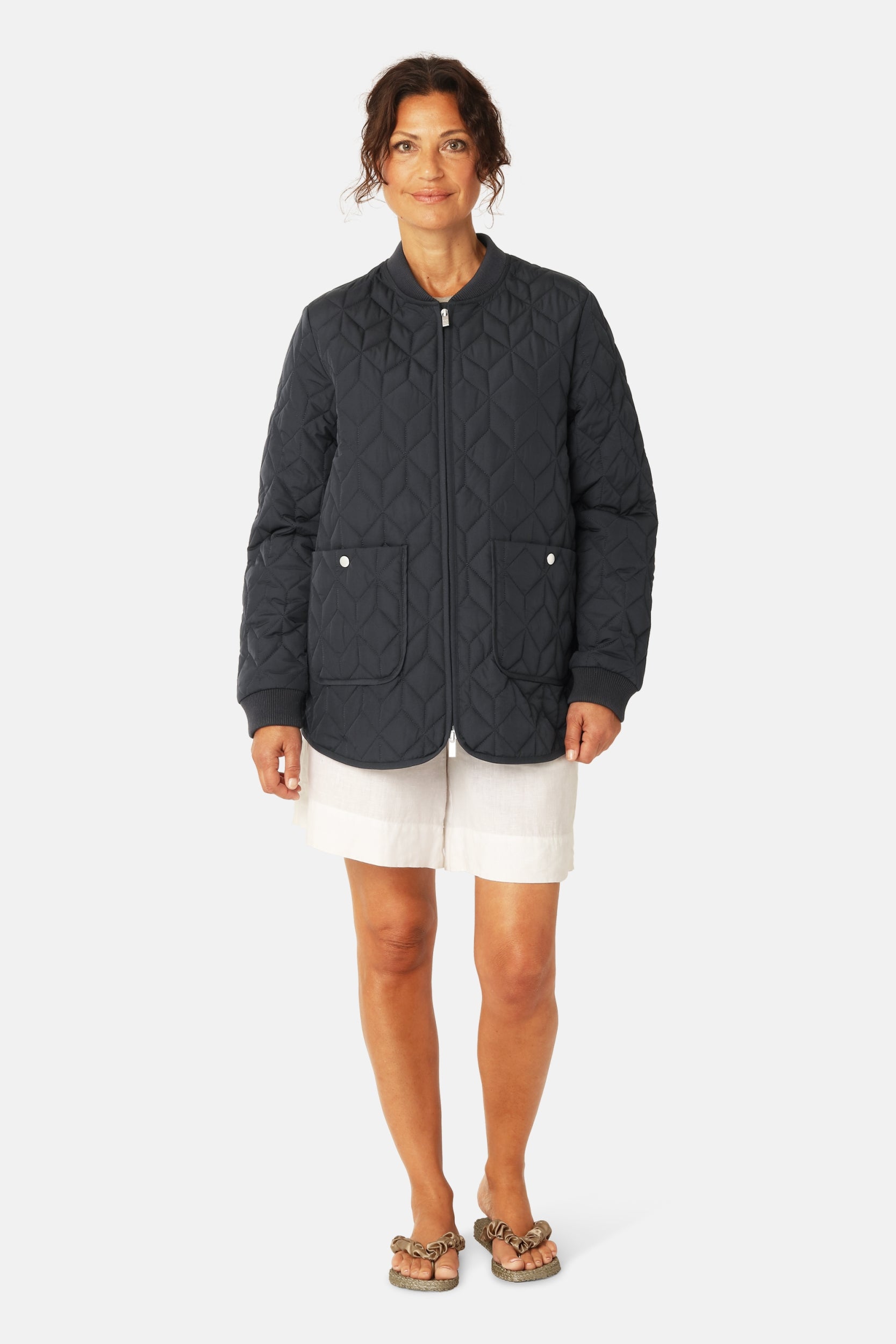 Gewatteerde Tussenjas ART45 | Dark Indigo | Jacket | Ilse Jacobsen