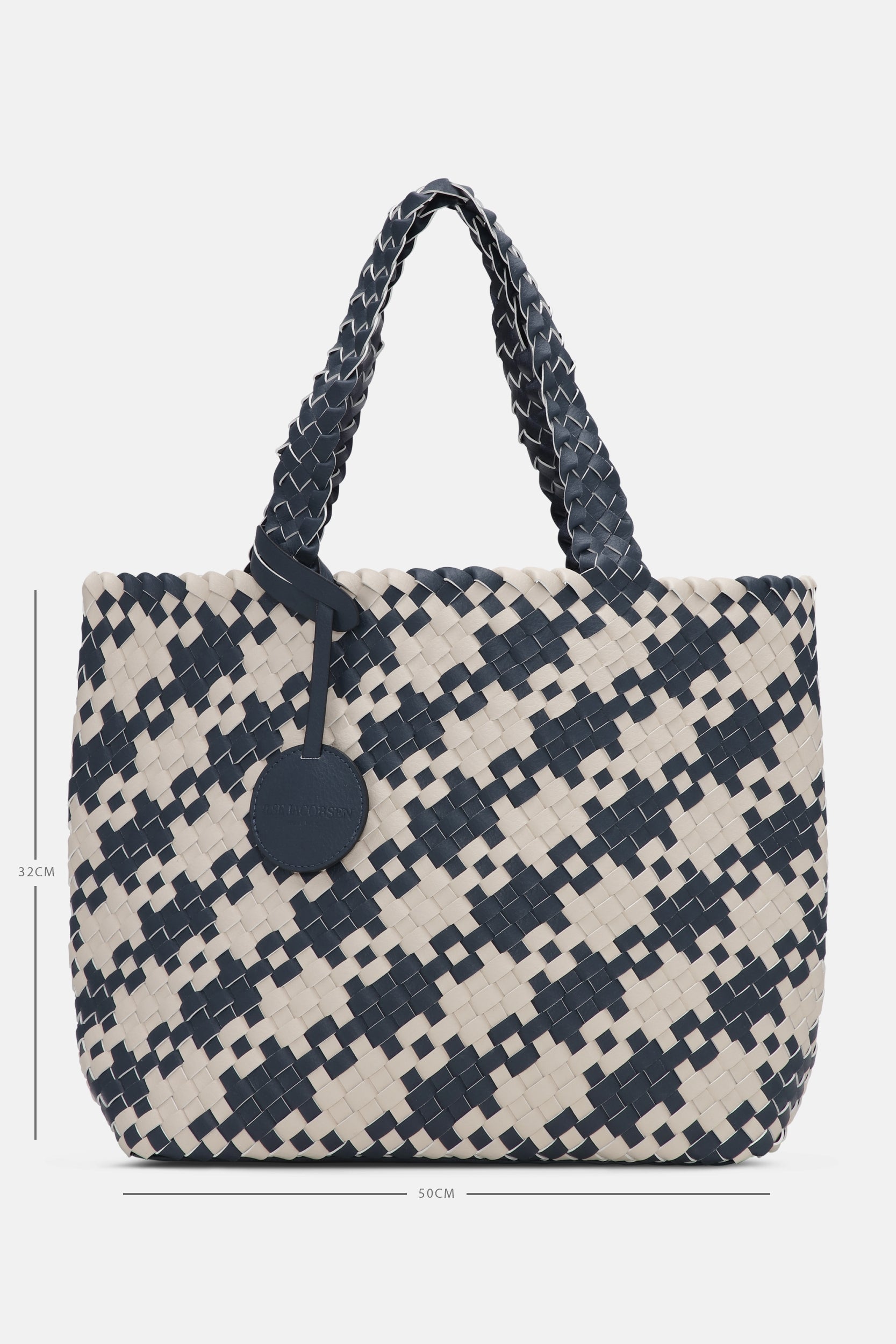 Reversible Tote Bag BAG08HOUNDSTOOTH | Ombre Blue Light Sand | Bag | Ilse Jacobsen
