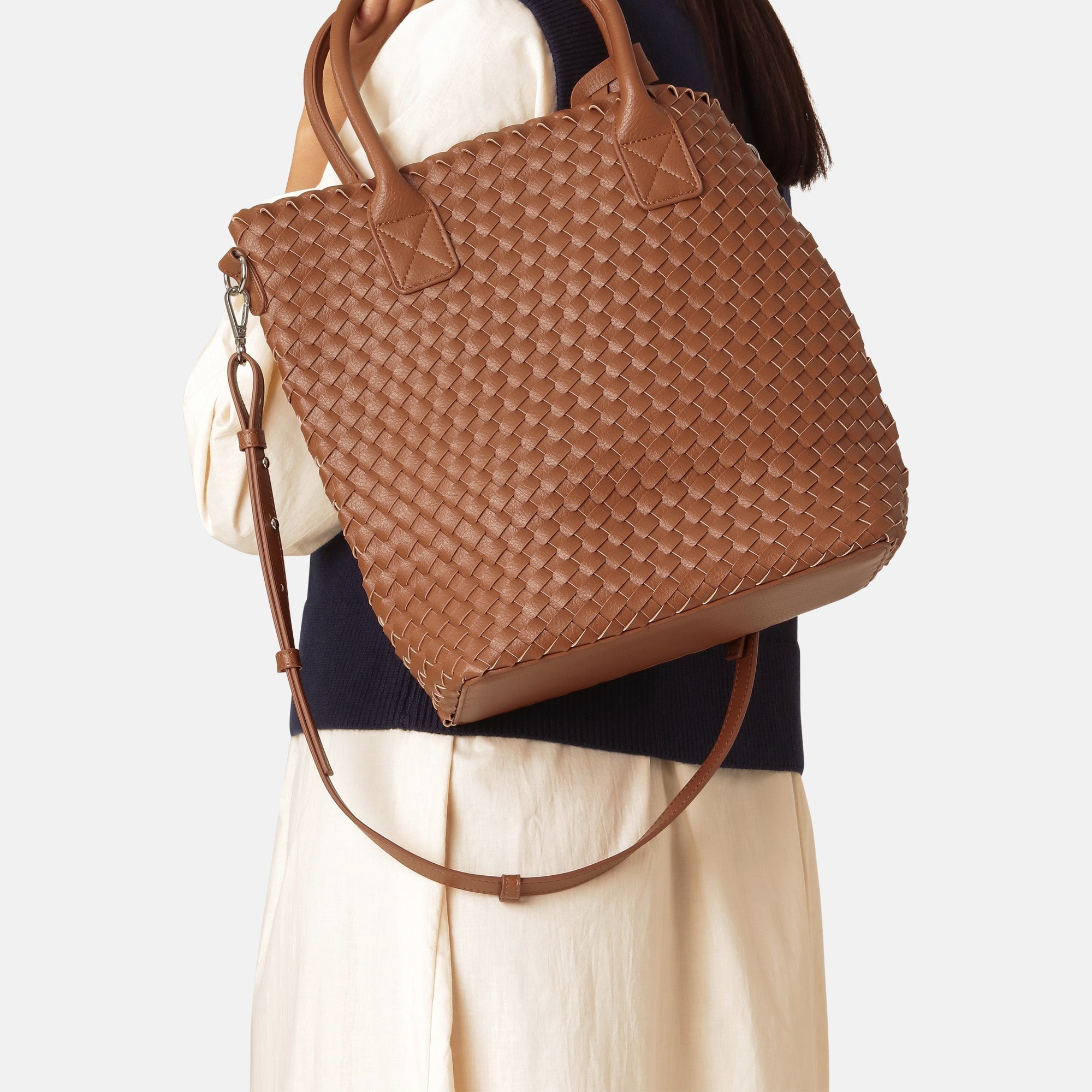 Reversible Tote Bag BAG08TOTE | Burnt Caramel Metallic Brown | Bag | Ilse Jacobsen
