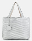 Reversible Tote Bag BAG08 M - 104710 Egg White Silver | Egg White Silver | Bag | Ilse Jacobsen