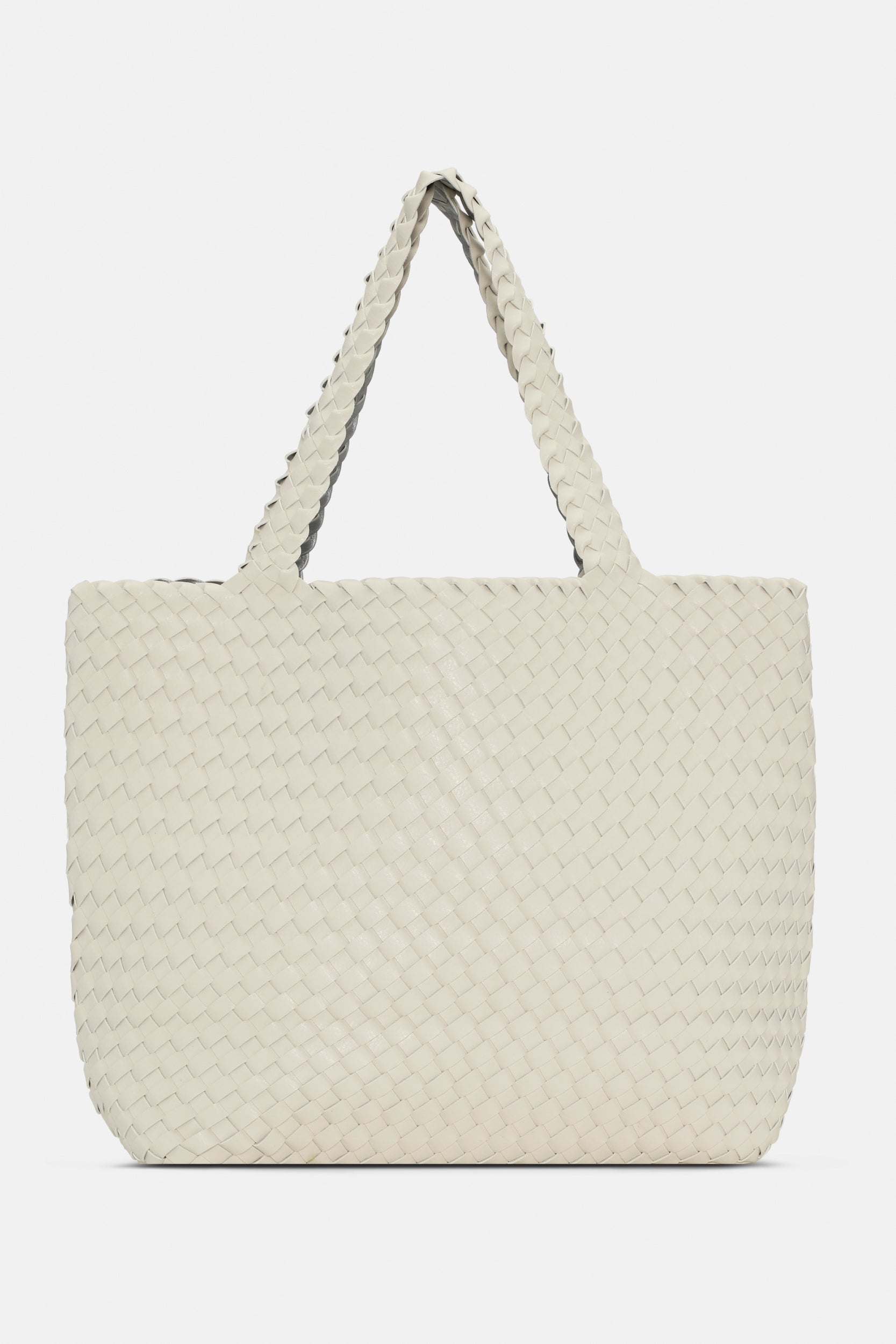 Reversible Tote Bag BAG08 M | Egg White Silver | Bag | Ilse Jacobsen