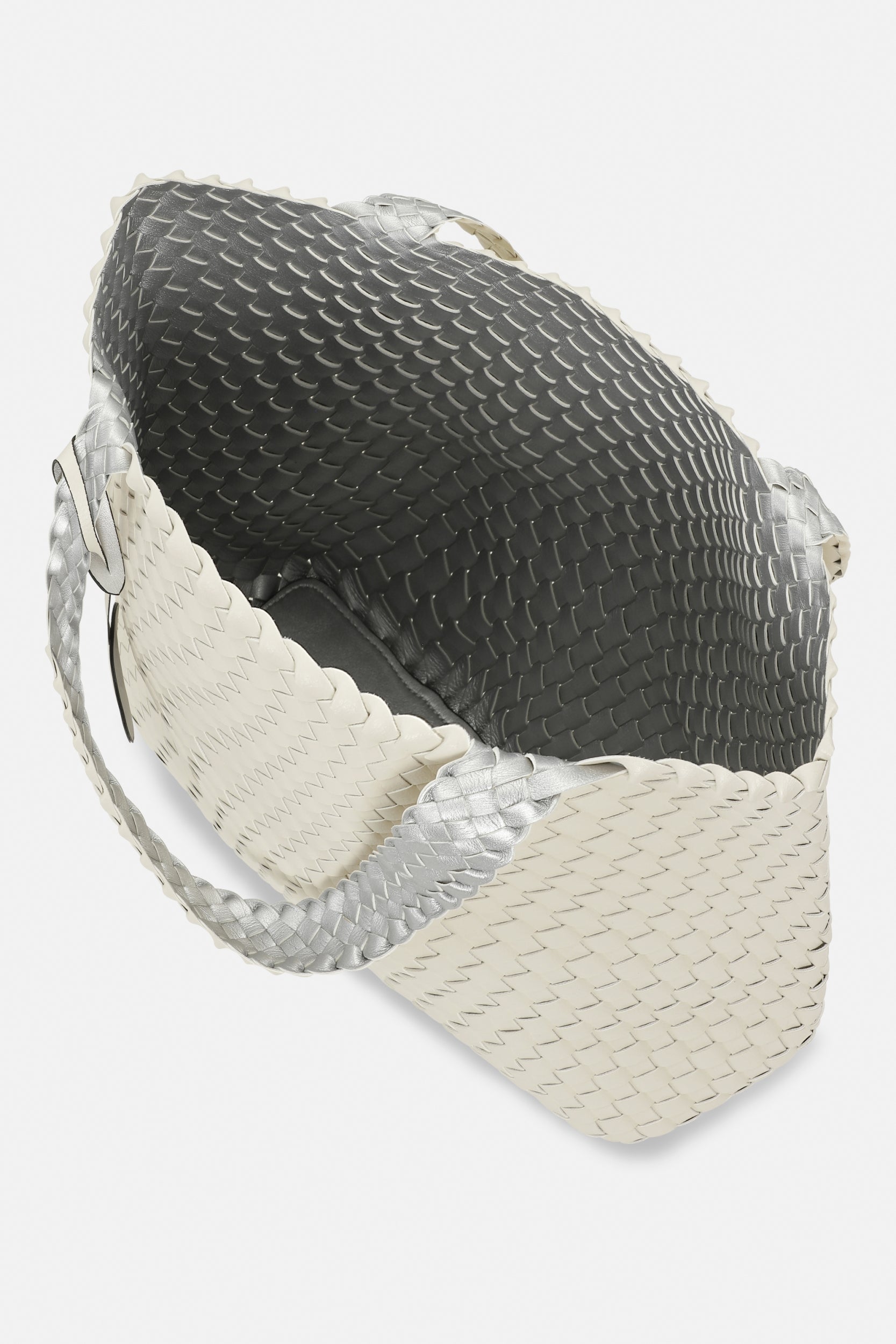 Reversible Tote Bag BAG08 M | Egg White Silver | Bag | Ilse Jacobsen