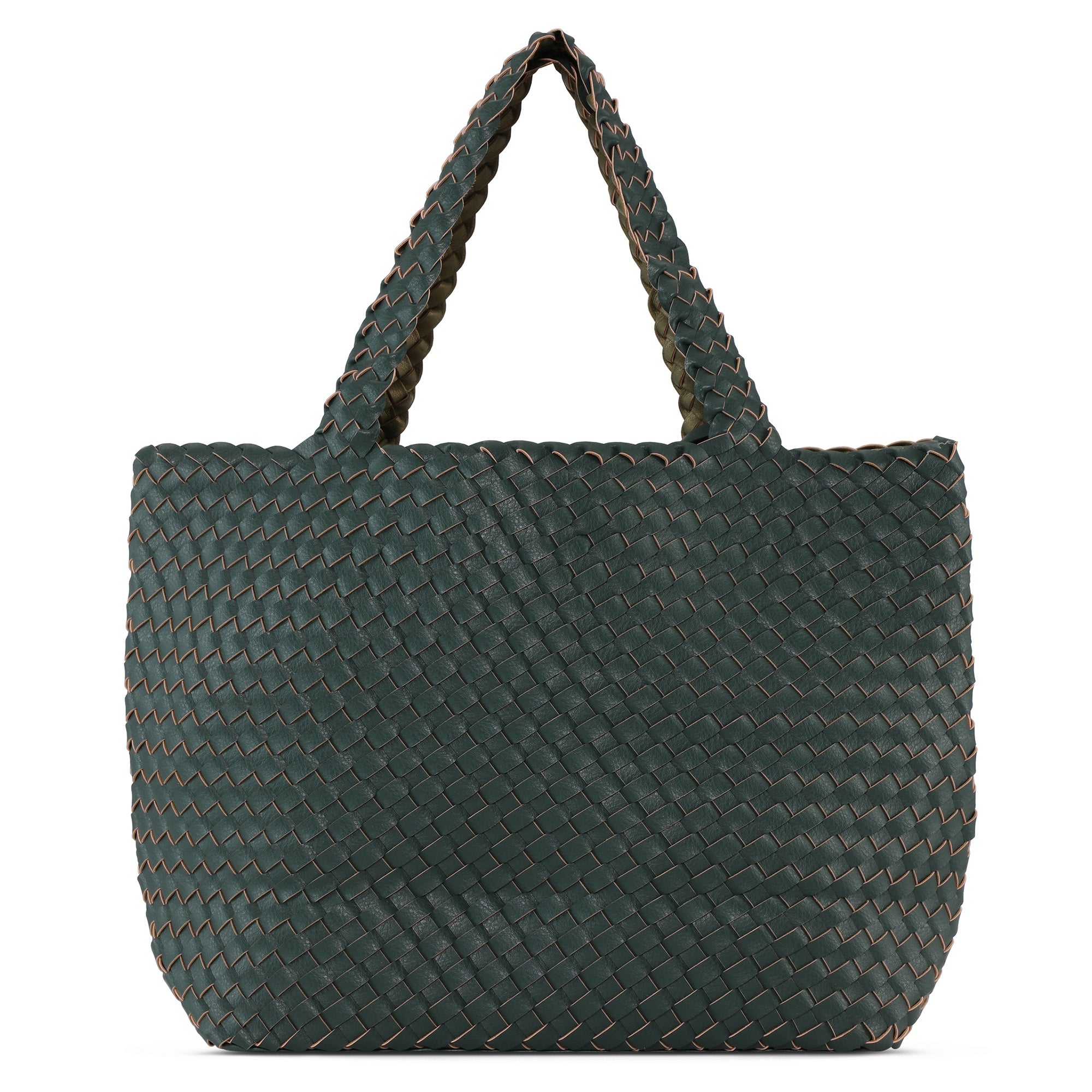 Reversible Tote Bag BAG08 M | Beetle Dark Green Metallic | Bag | Ilse Jacobsen