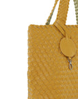 Reversible Tote bag BAG08 M - 850726 Citronella Lime Green Metallic | Citronella Lime Green Metallic