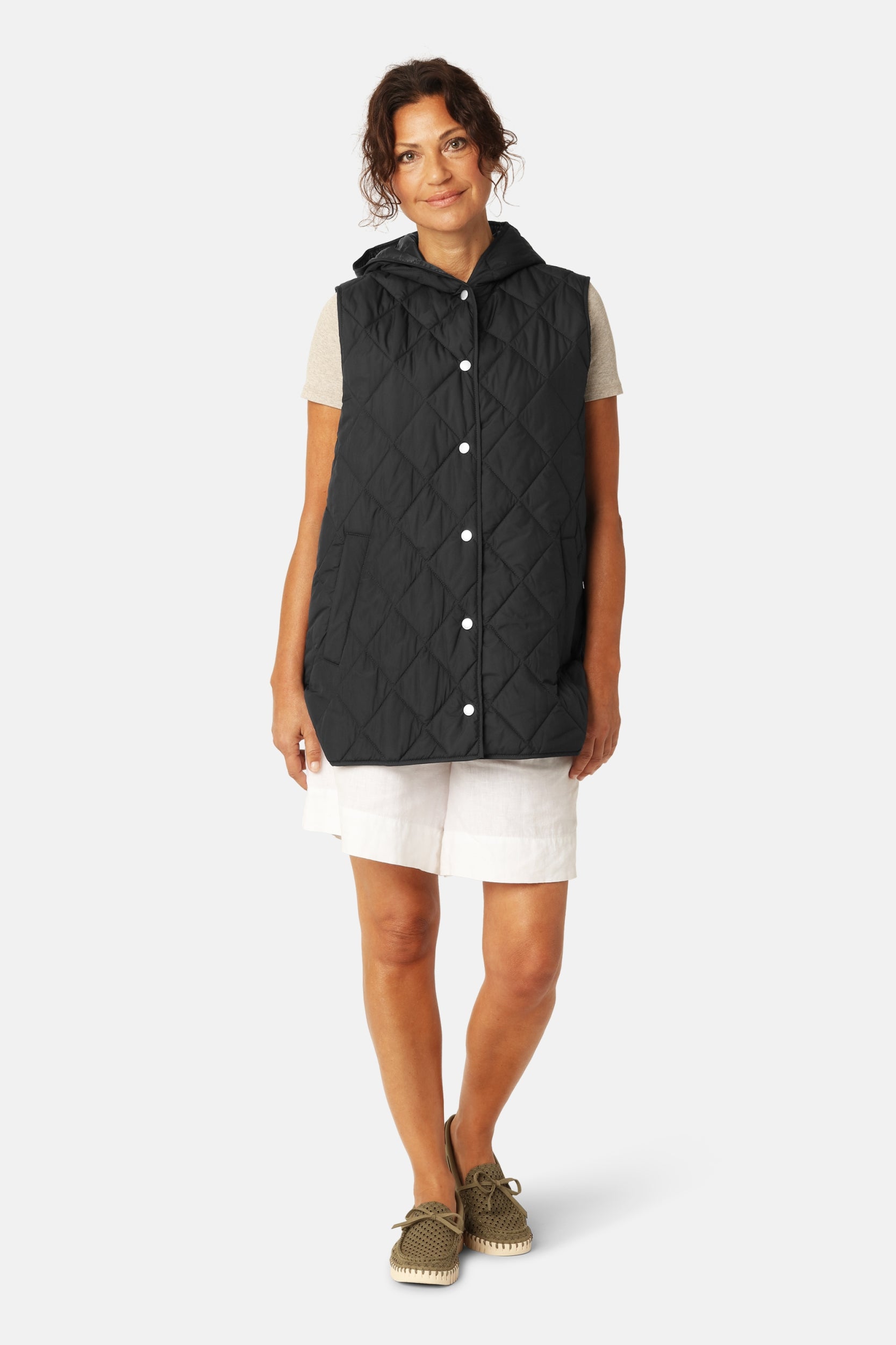 Lang Gewatteerd Vest BEAT02 | Dark Indigo | Vest | Ilse Jacobsen