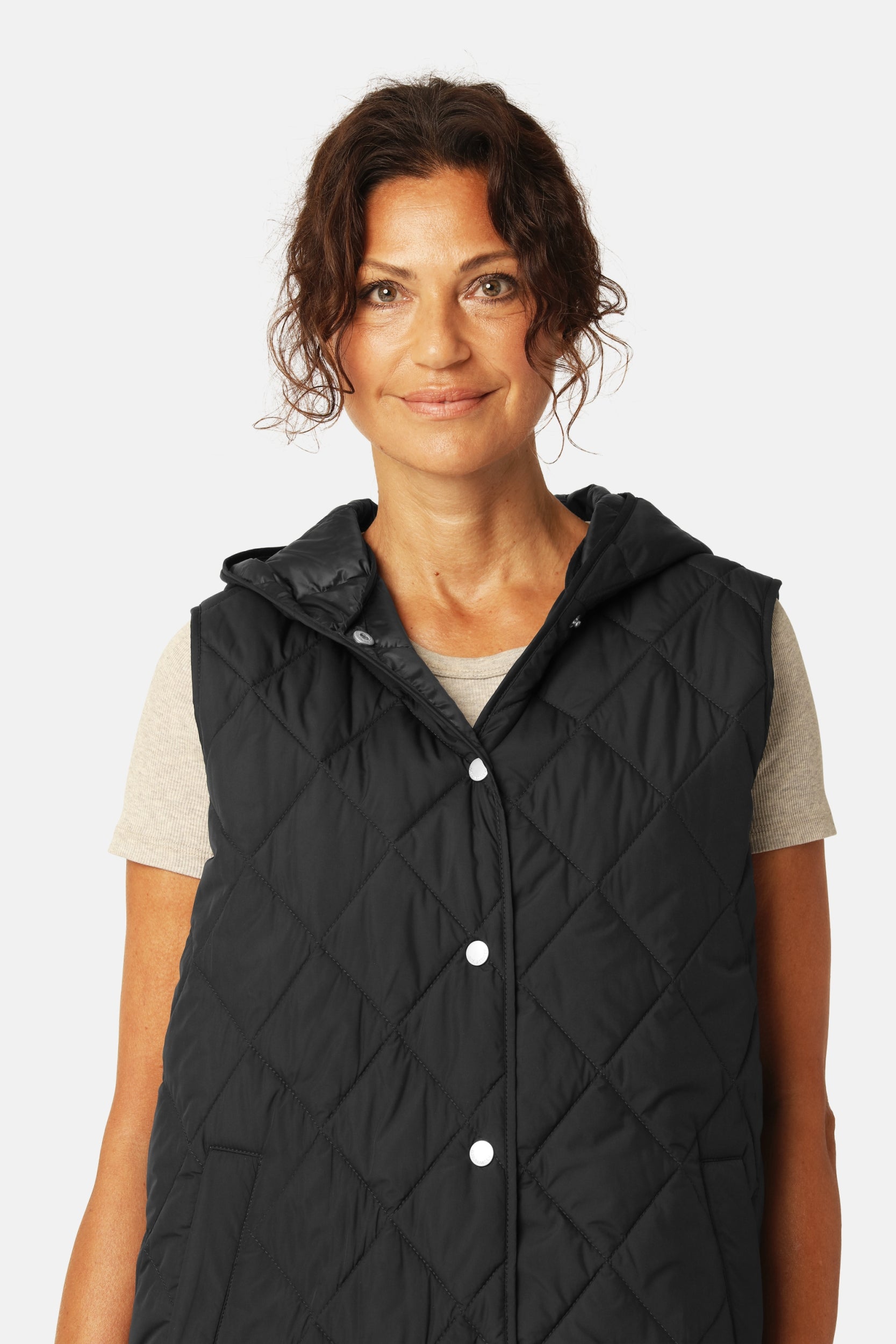 Lang Gewatteerd Vest BEAT02 | Dark Indigo | Vest | Ilse Jacobsen