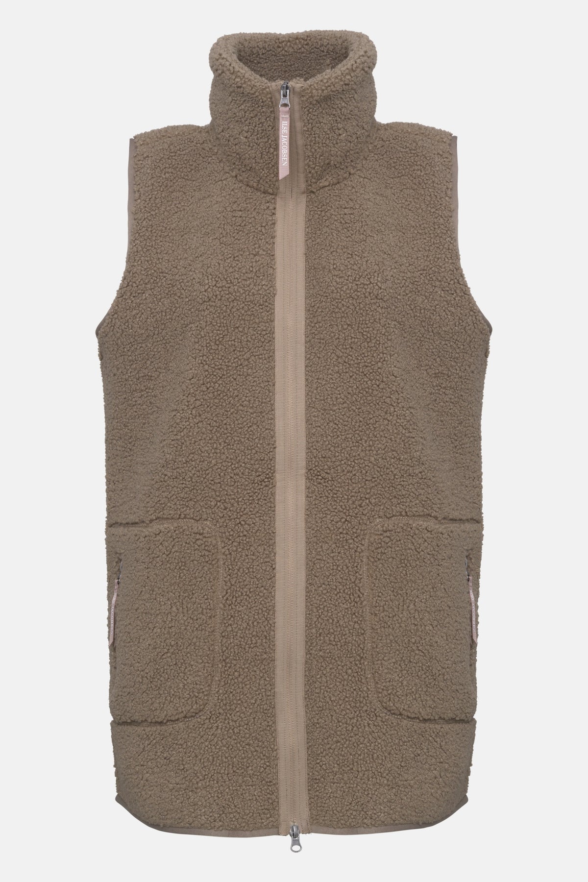 Lange teddy bodywarmer BONDEDPILE02 | Greige | Jacket | Ilse Jacobsen