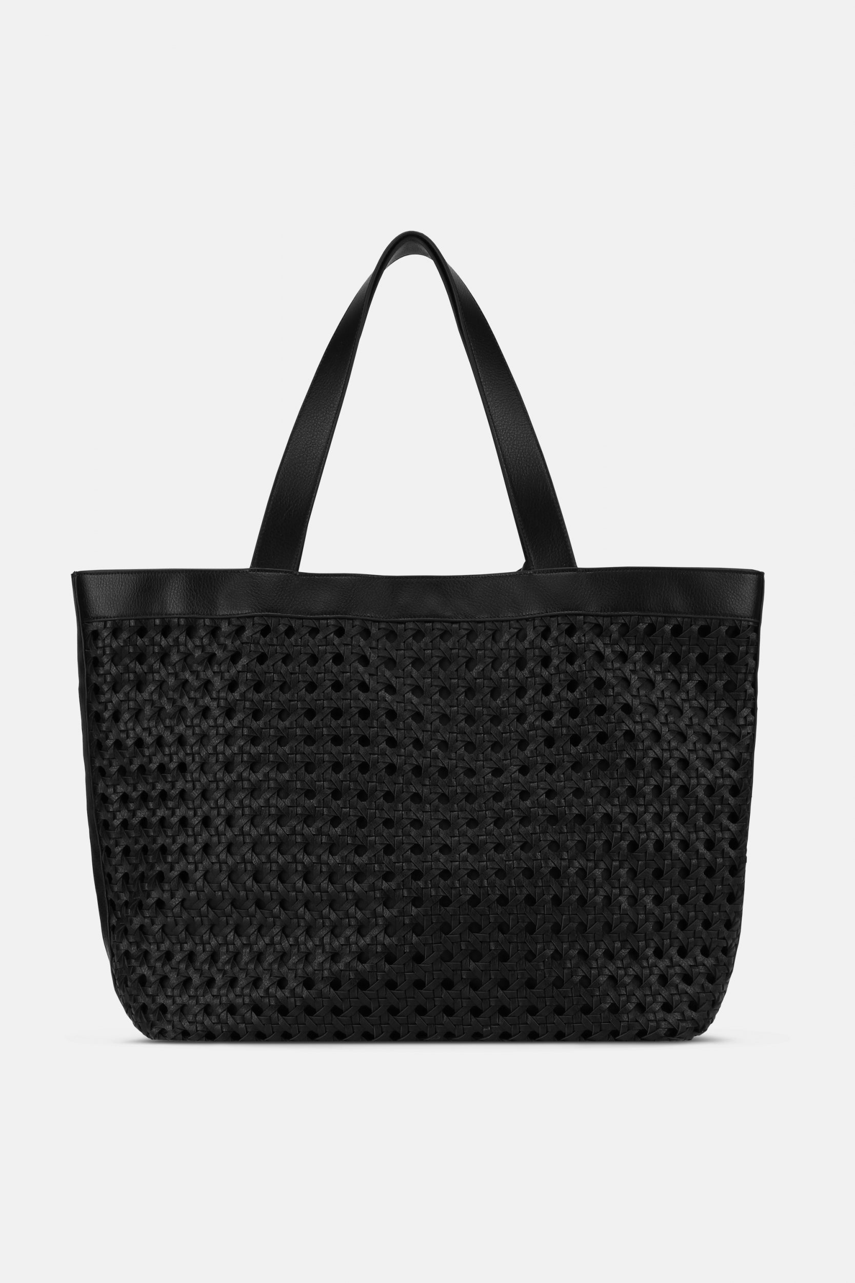 Gevlochten Strandtas BRAID01 | Black Black | Bag | Ilse Jacobsen