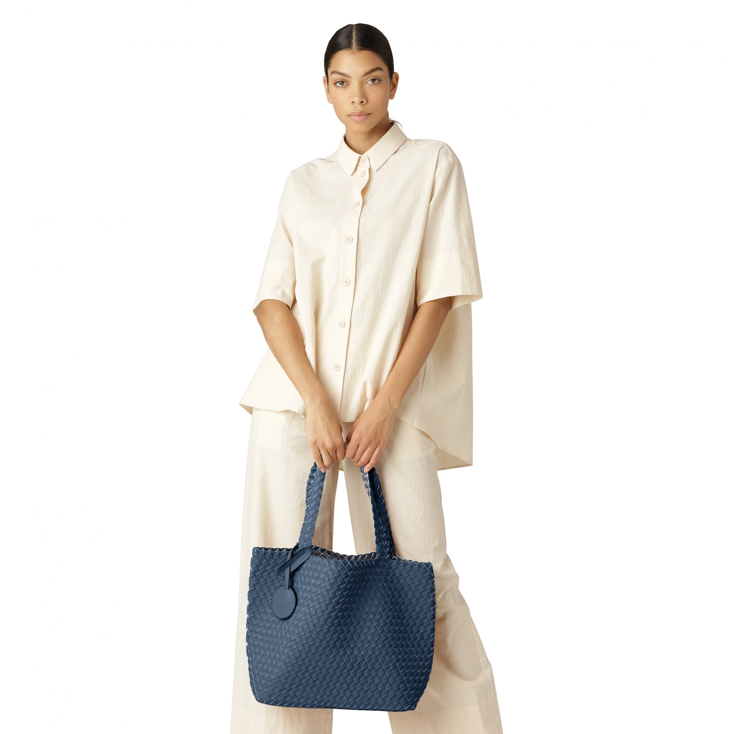 Reversible Tote bag BAG08 M | Orion Blue Antique Silver | Bag | Ilse Jacobsen