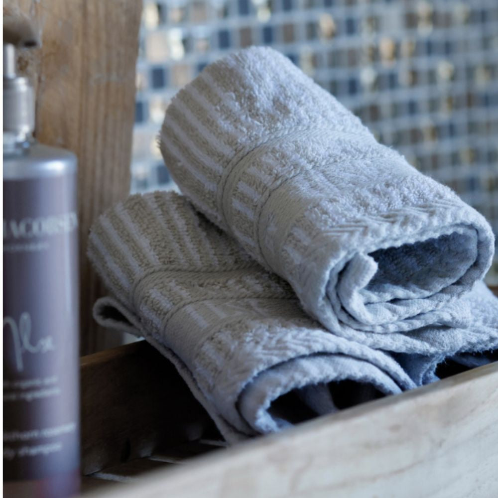 Gezichtshanddoek - Set van 4 stuks | Sand Beige Stripes | Bath Collection | Ilse Jacobsen