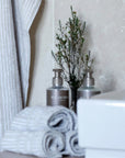 Gezichtshanddoek - Set van 4 stuks | Sand Beige Stripes | Bath Collection | Ilse Jacobsen