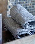 Gezichtshanddoek - Set van 4 stuks | Sand Beige Stripes | Bath Collection | Ilse Jacobsen