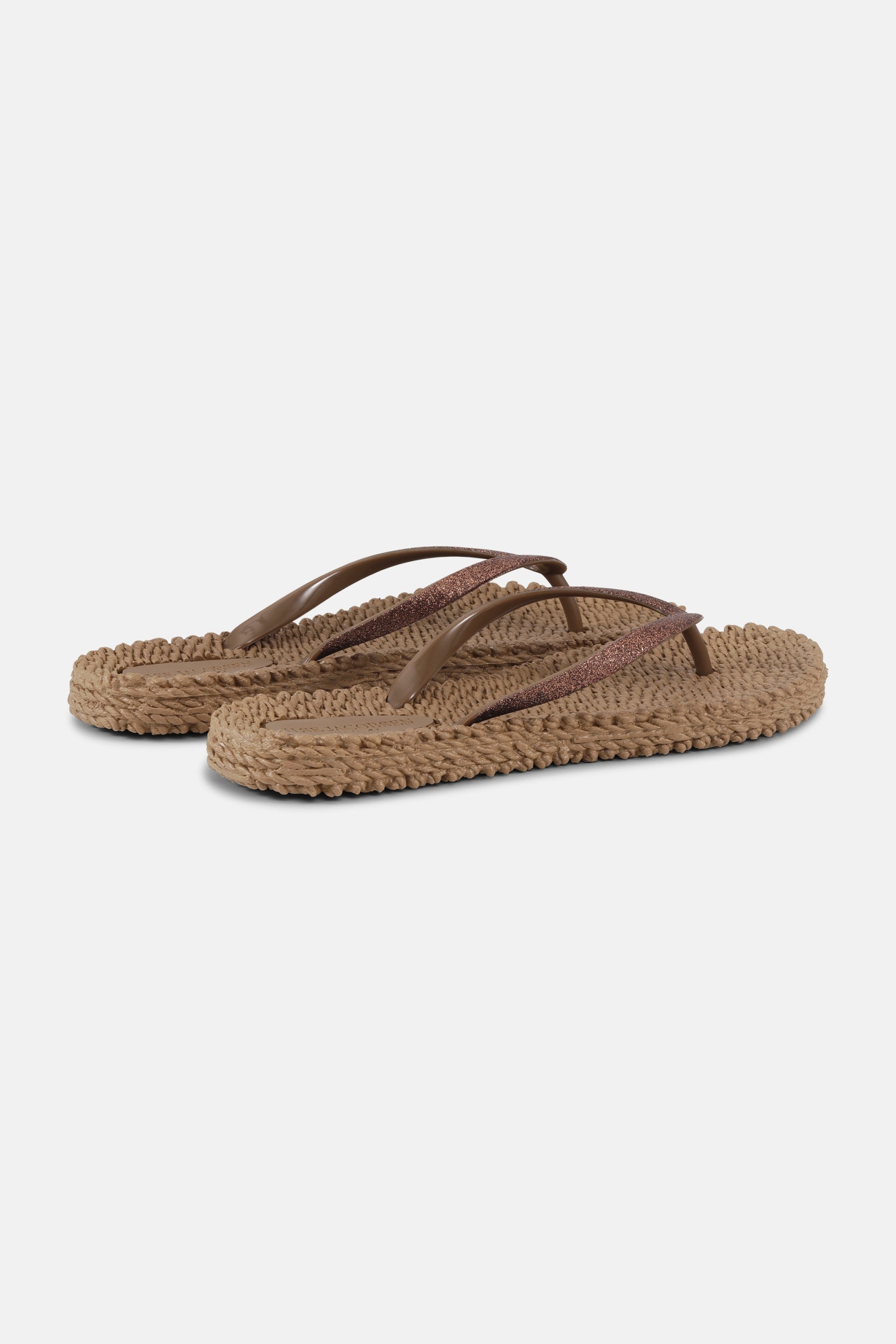 Slippers met subtiele glitter CHEERFUL01 | Mocca | Flip Flop | Ilse Jacobsen