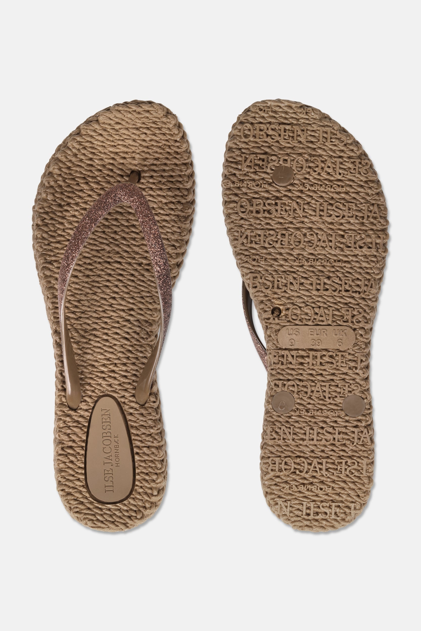 Slippers met subtiele glitter CHEERFUL01 | Mocca | Flip Flop | Ilse Jacobsen