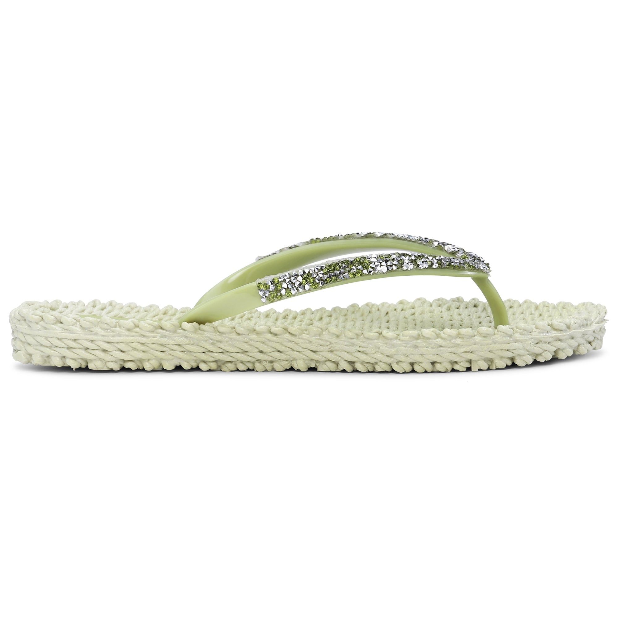 Slippers met zilveren mix strass steen CHEERFUL03G | Moss | Flip Flop | Ilse Jacobsen