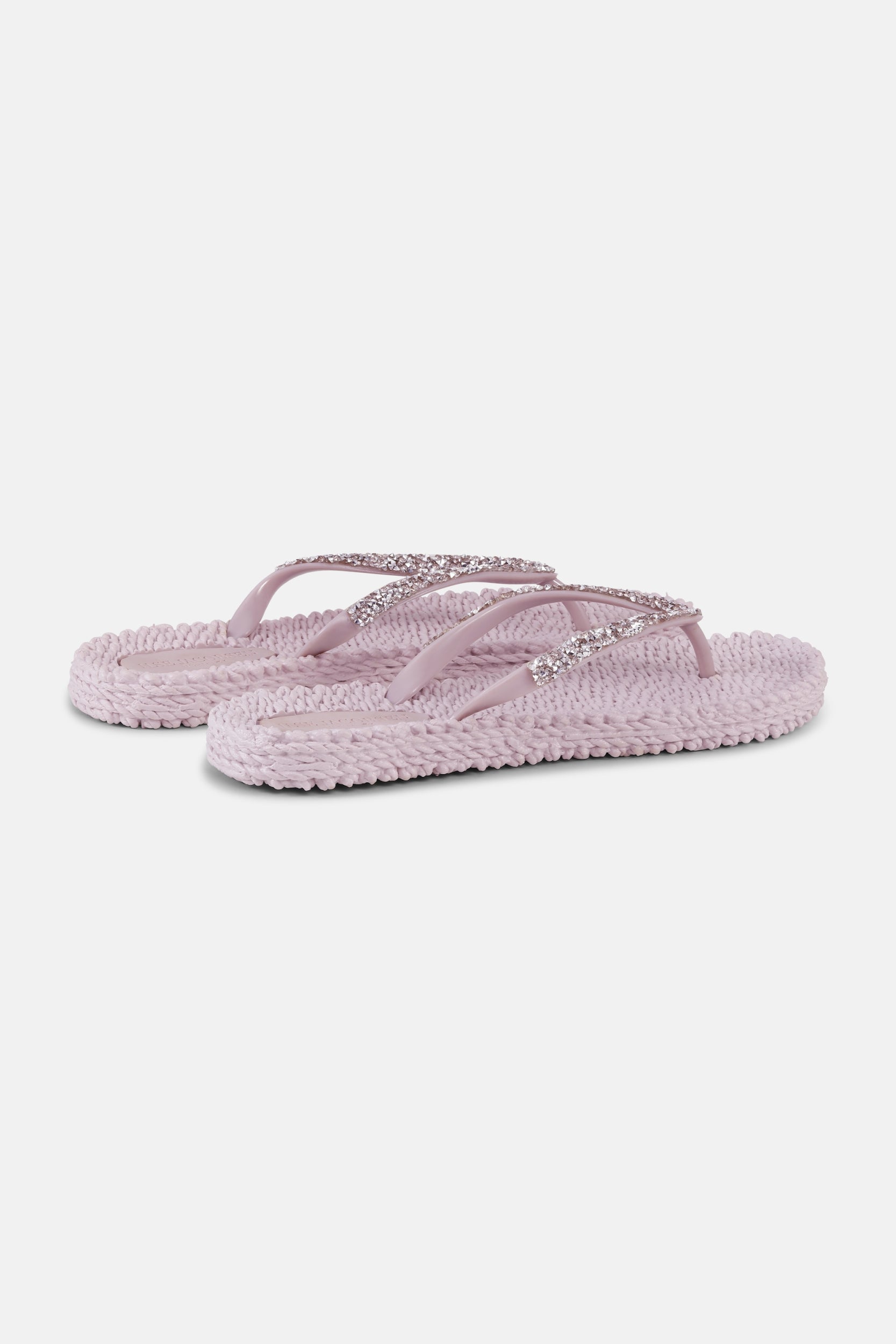 Slippers met zilveren mix strass steen CHEERFUL03G | Mauv Shadows | Flip Flop | Ilse Jacobsen