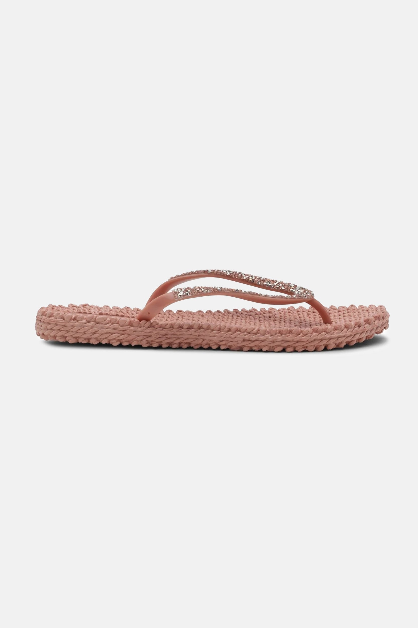 Slippers met zilveren mix strass steen CHEERFUL03G | Misty Rose | Flip Flop | Ilse Jacobsen