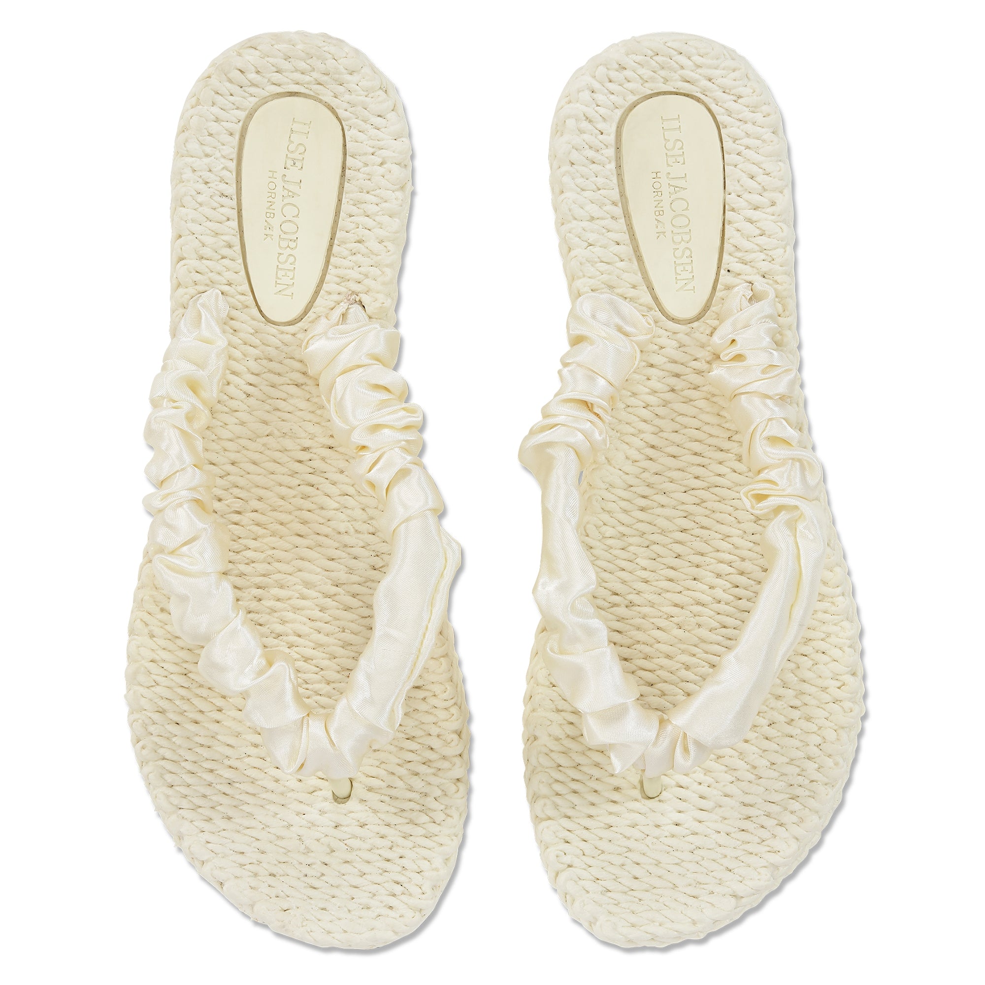 Slippers met satijnen band CHEERFUL06 | Winter White | Flip Flop | Ilse Jacobsen