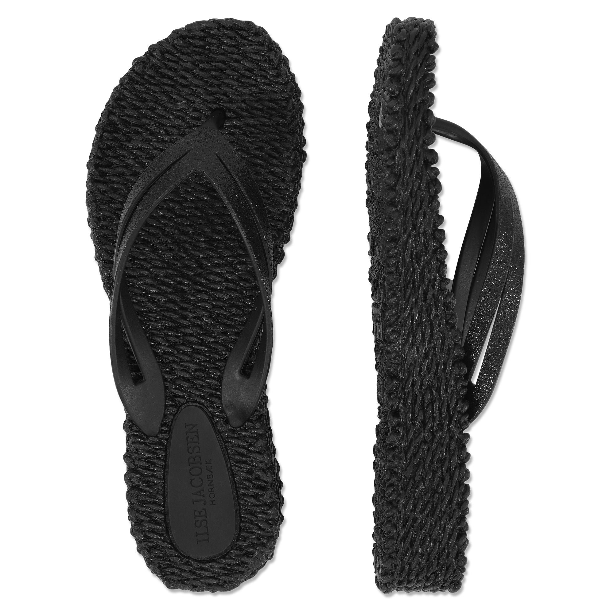 Slippers met lichte plateauzool CHEERFUL13 | Black | Flip Flop | Ilse Jacobsen