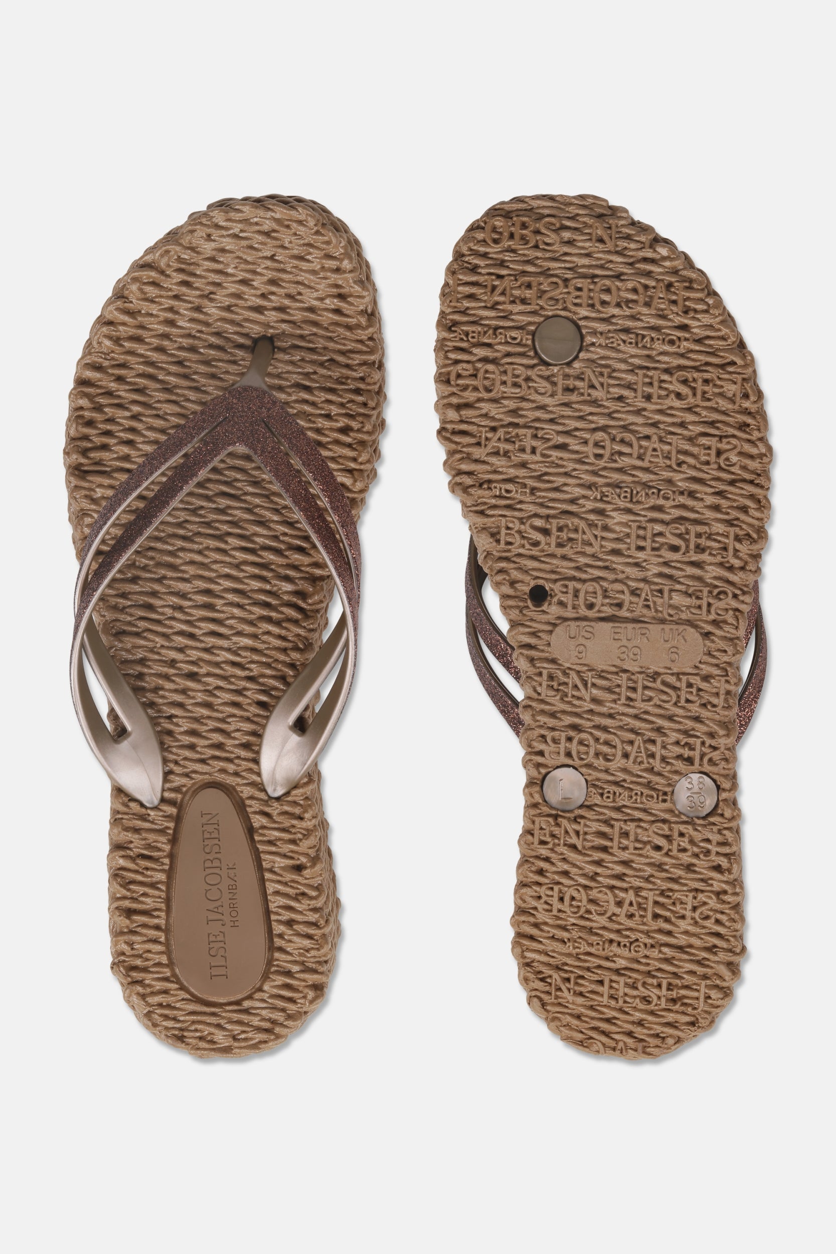Slippers met lichte plateauzool CHEERFUL13 | Mocca | Flip Flop | Ilse Jacobsen