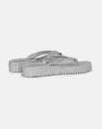 Slippers met lichte plateauzool CHEERFUL13 | Silver | Flip Flop | Ilse Jacobsen
