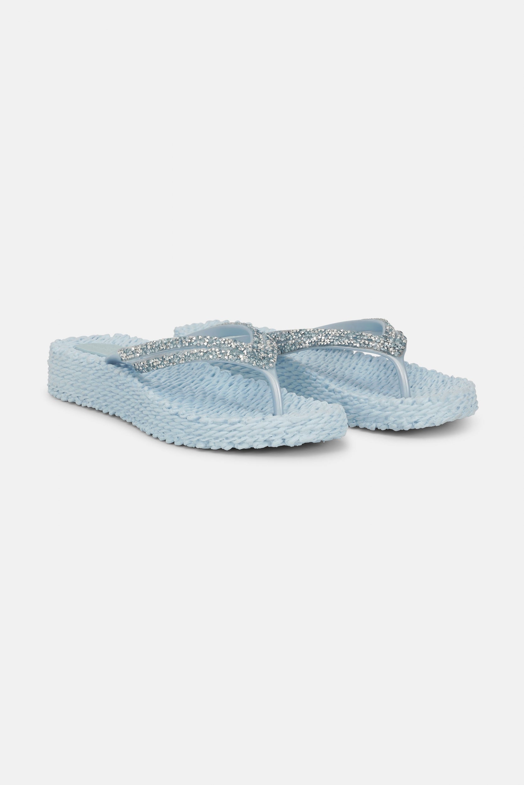 Platform slippers met zilveren mix strass steen CHEERFUL15 | Blue Bell | Flip Flop | Ilse Jacobsen