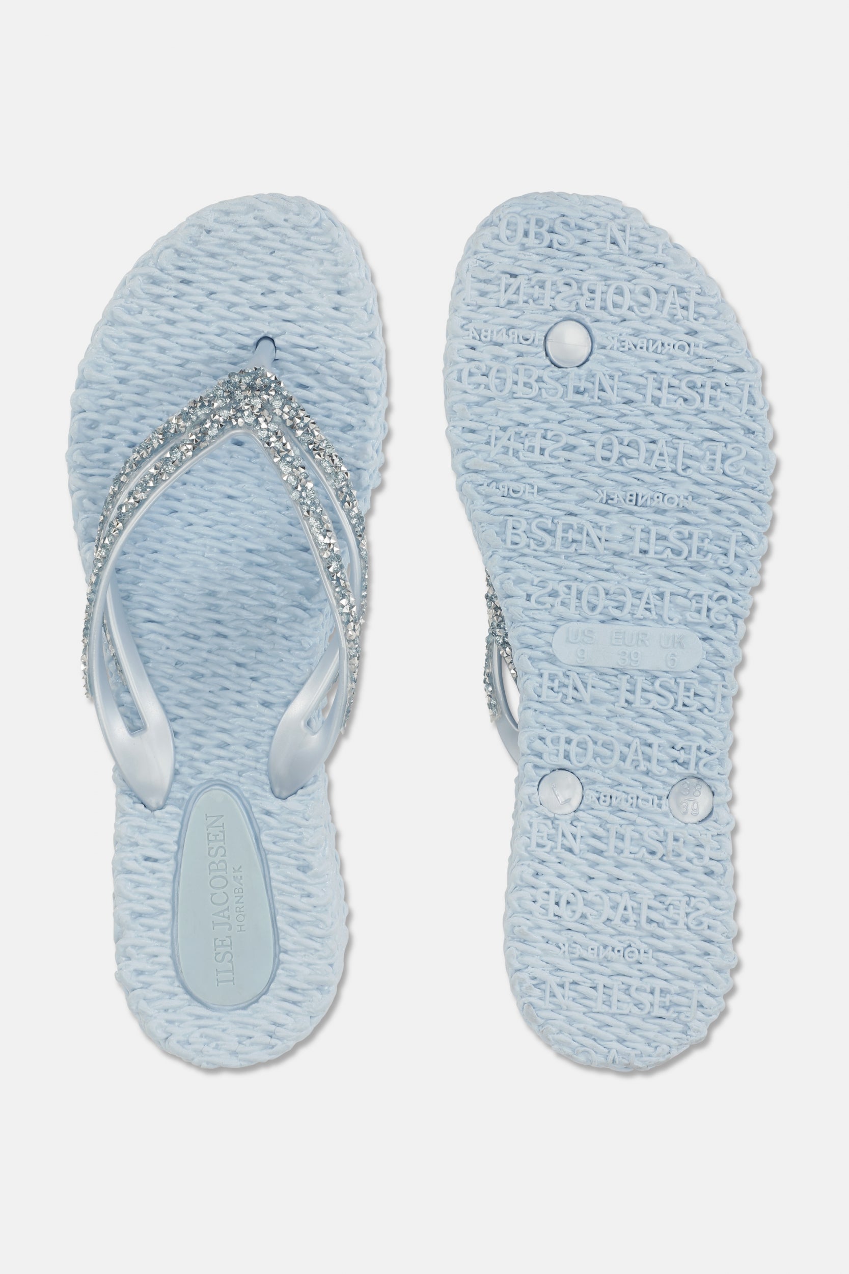 Platform slippers met zilveren mix strass steen CHEERFUL15 | Blue Bell | Flip Flop | Ilse Jacobsen