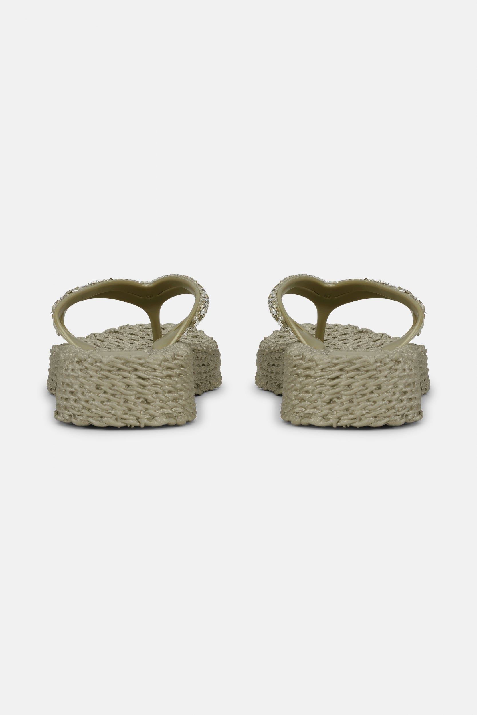 Platform slippers met zilveren mix strass steen CHEERFUL15 | Platin | Flip Flop | Ilse Jacobsen