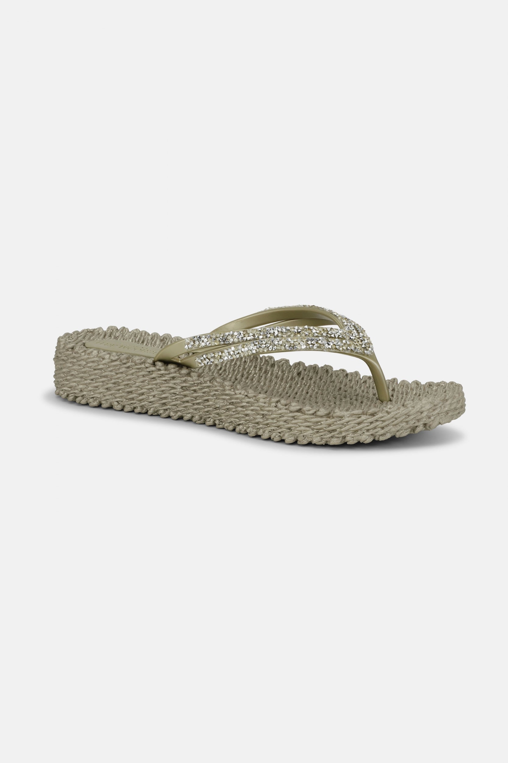 Platform slippers met zilveren mix strass steen CHEERFUL15 | Platin | Flip Flop | Ilse Jacobsen