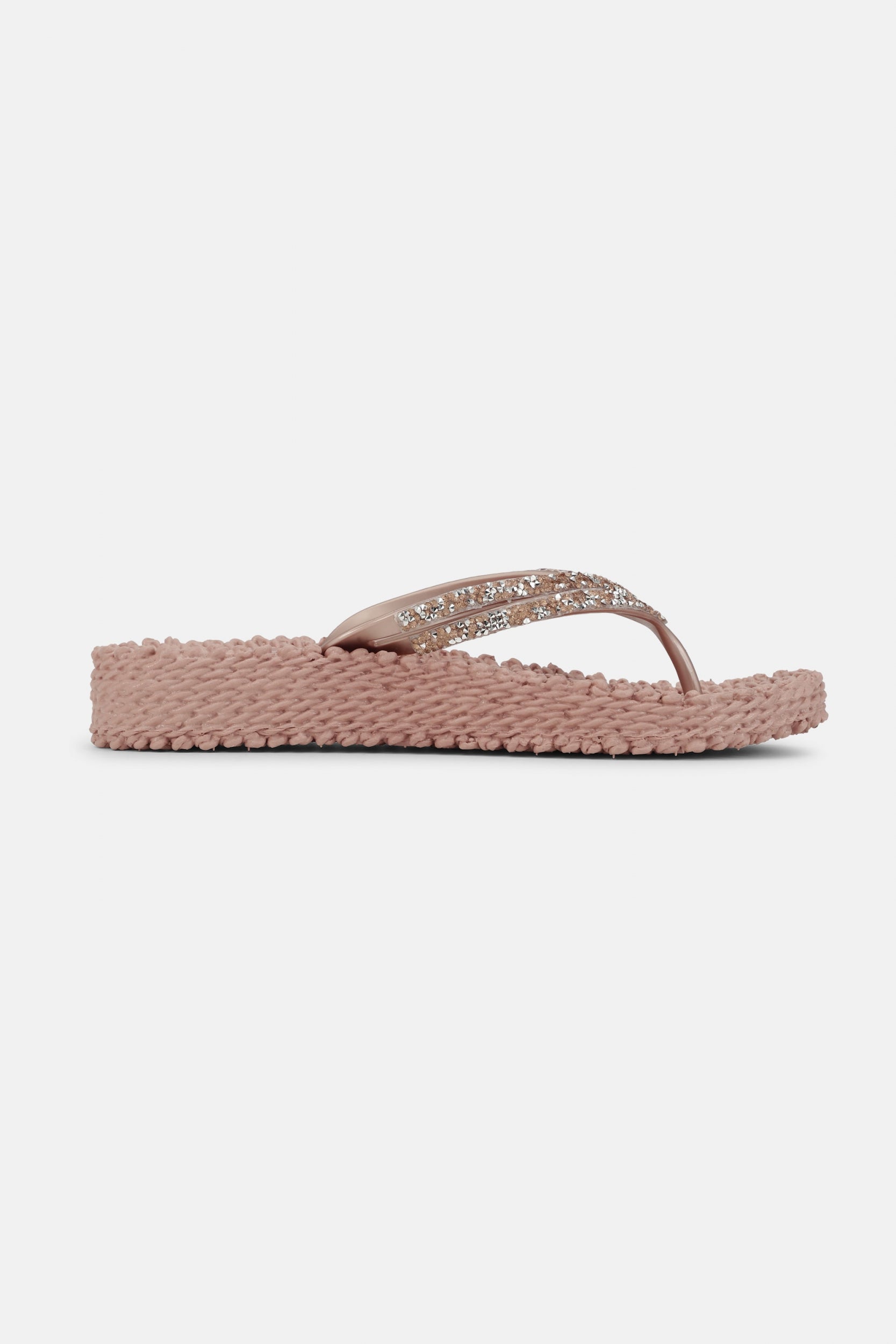 Platform slippers met zilveren mix strass steen CHEERFUL15 | Misty Rose | Flip Flop | Ilse Jacobsen