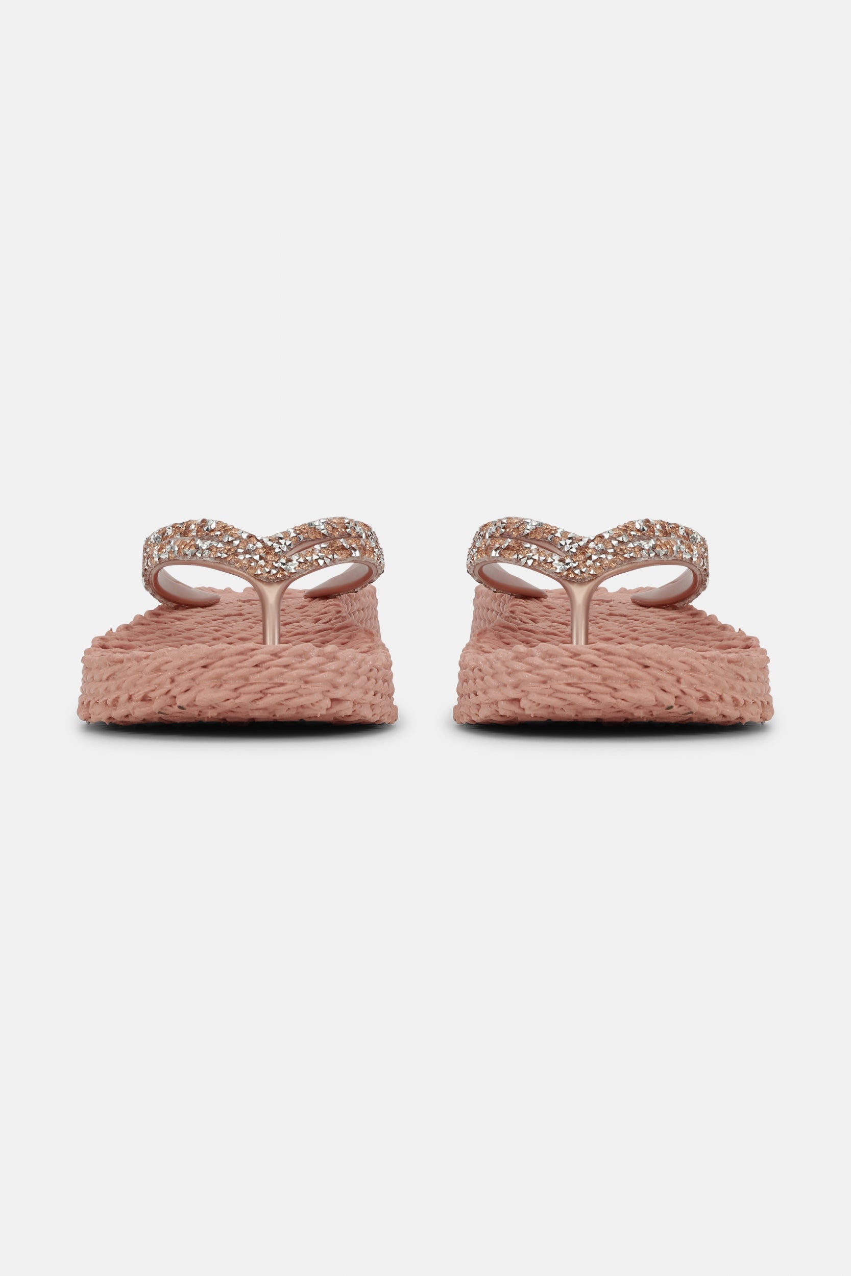 Platform slippers met zilveren mix strass steen CHEERFUL15 | Misty Rose | Flip Flop | Ilse Jacobsen