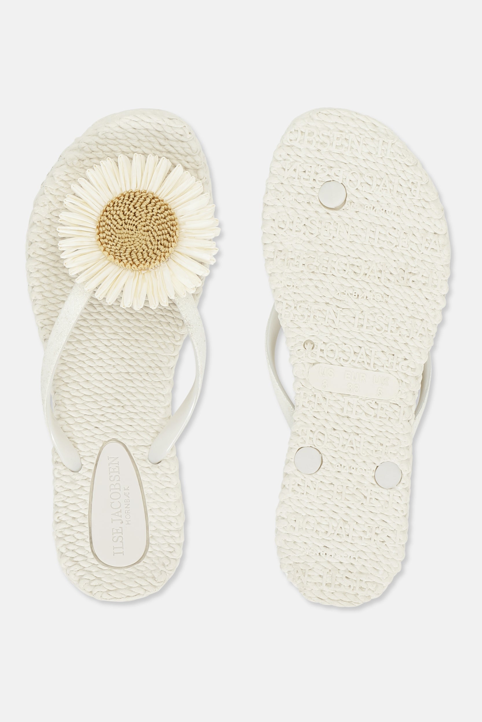 Slipper met bloem CHEERFUL16F | Creme | Flip Flop | Ilse Jacobsen