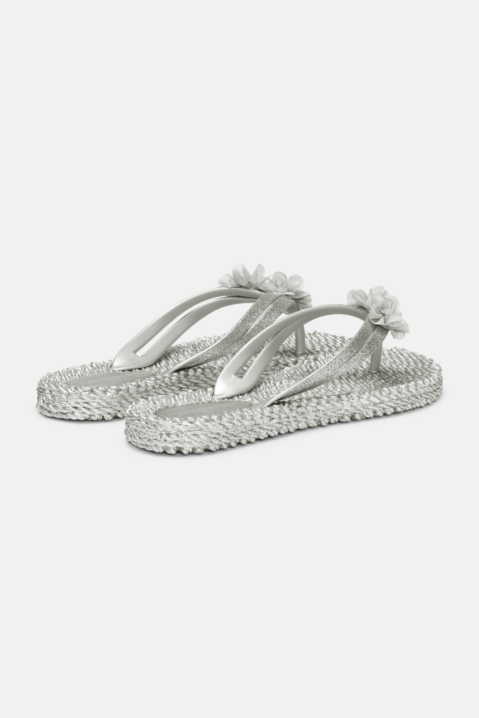 Slippers met Bloemen CHEERFUL18F | Silver | Shoes | Ilse Jacobsen