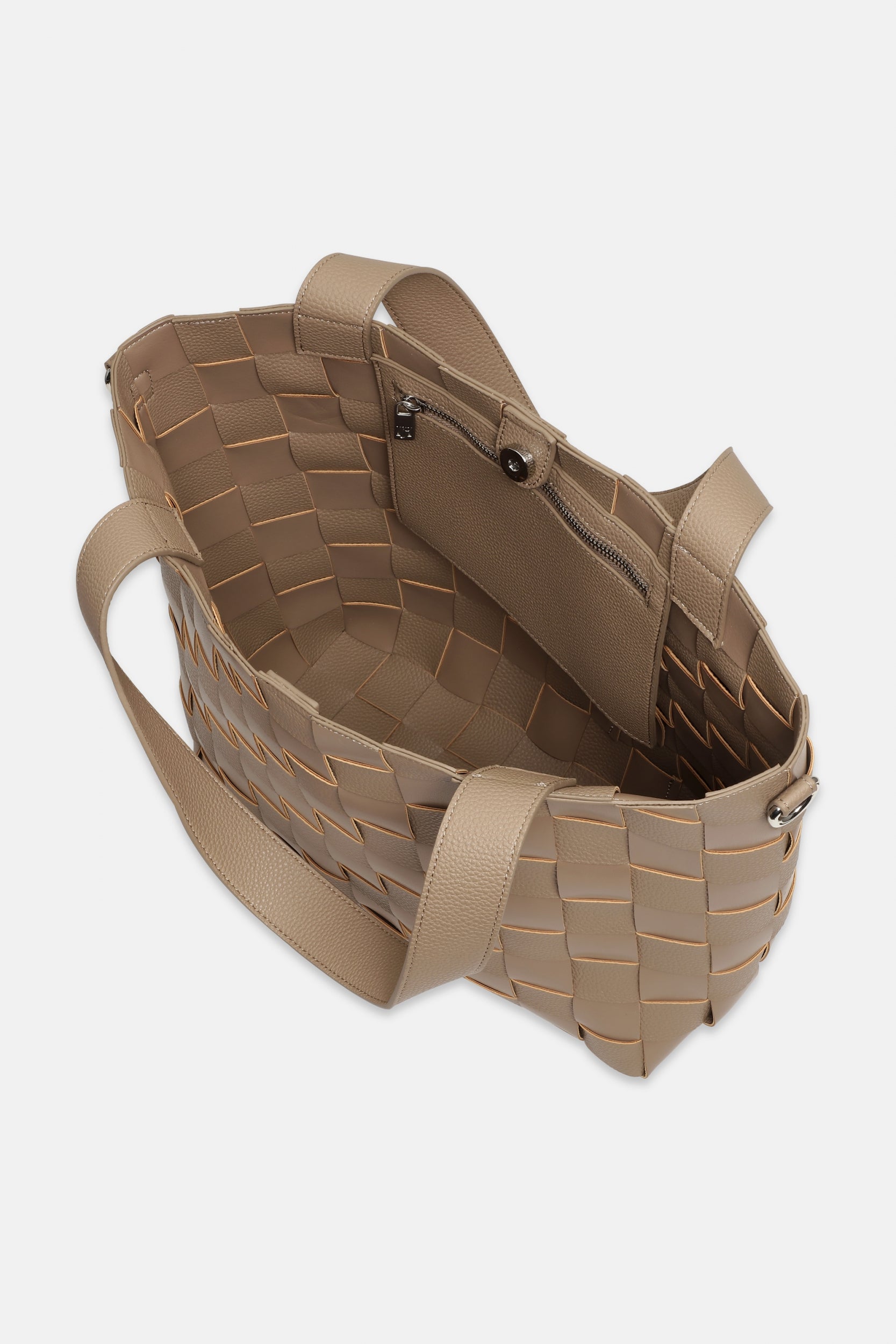 Gevlochten Crossbody Shopper CHIP01 | Greige | Bag | Ilse Jacobsen