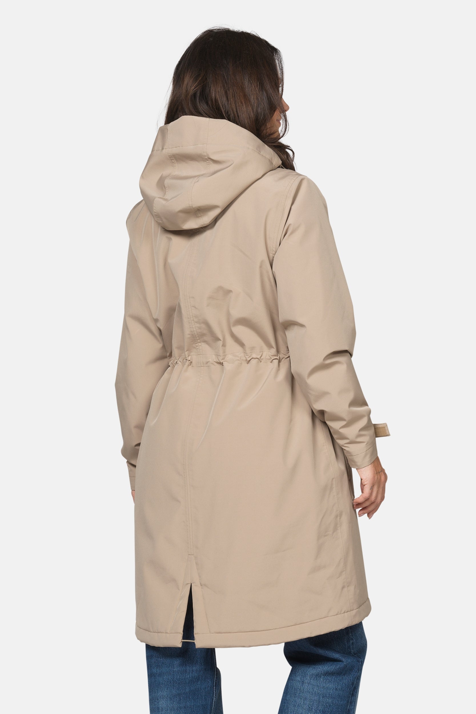 Gevoerde regenparka DASHRAIN01 | Greige | Jacket | Ilse Jacobsen