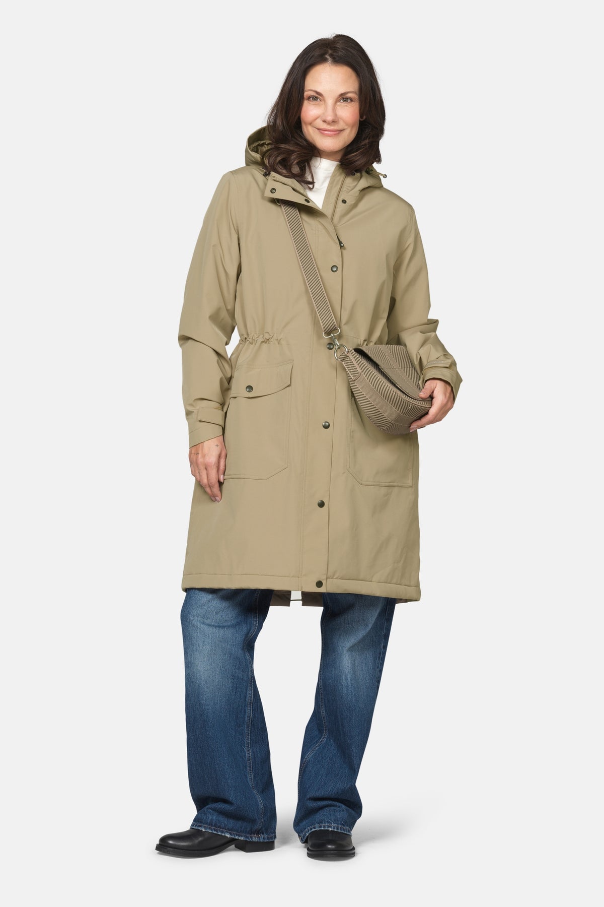Gevoerde regenparka DASHRAIN01 | Greige | Jacket | Ilse Jacobsen
