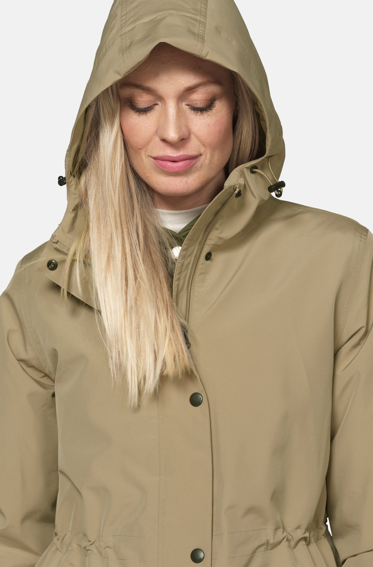 Gevoerde regenparka DASHRAIN01 | Greige | Jacket | Ilse Jacobsen