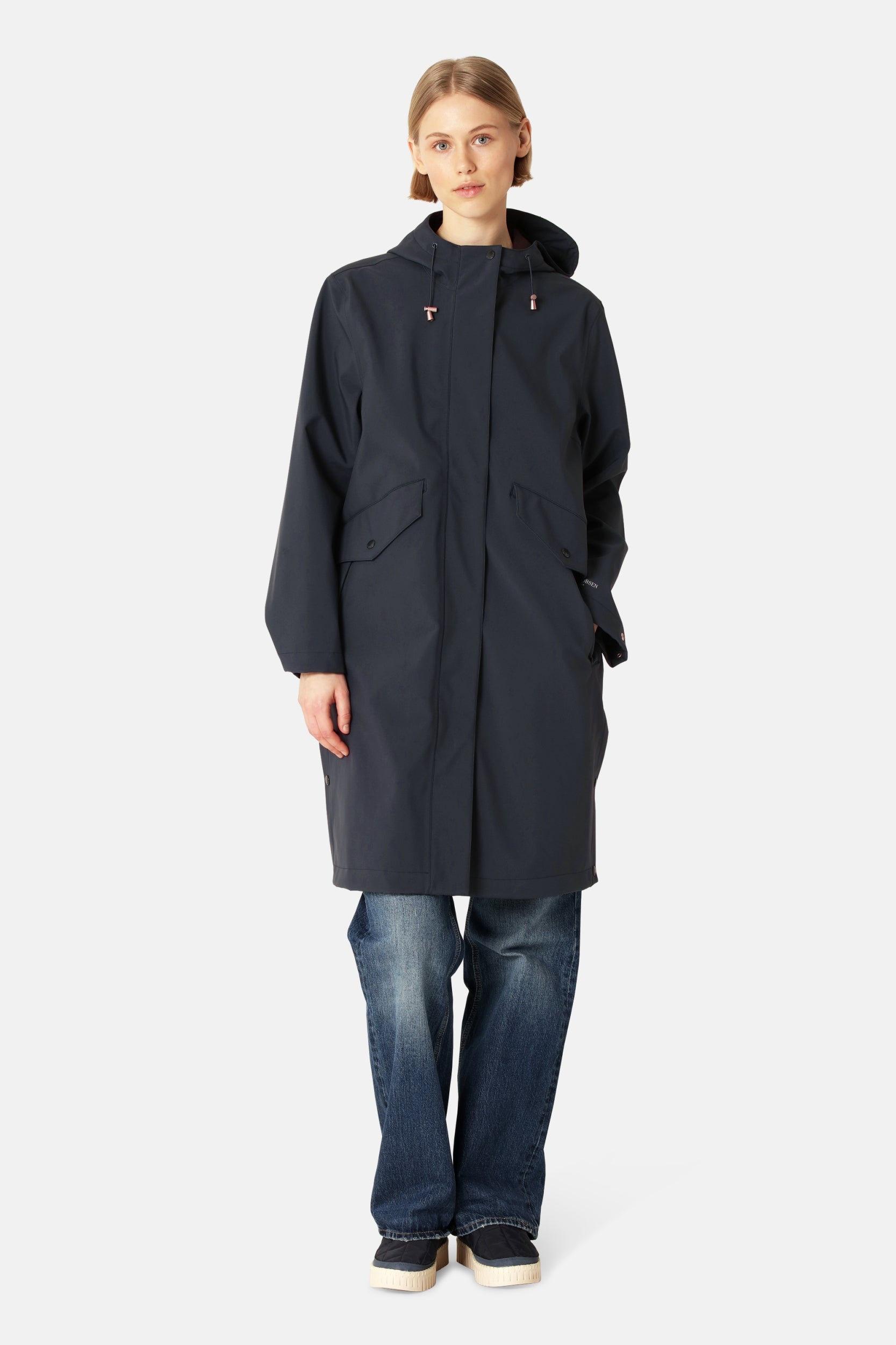 Lange Softshell Regenjas DAYBREAK03 | Dark Indigo | Raincoat | Ilse Jacobsen