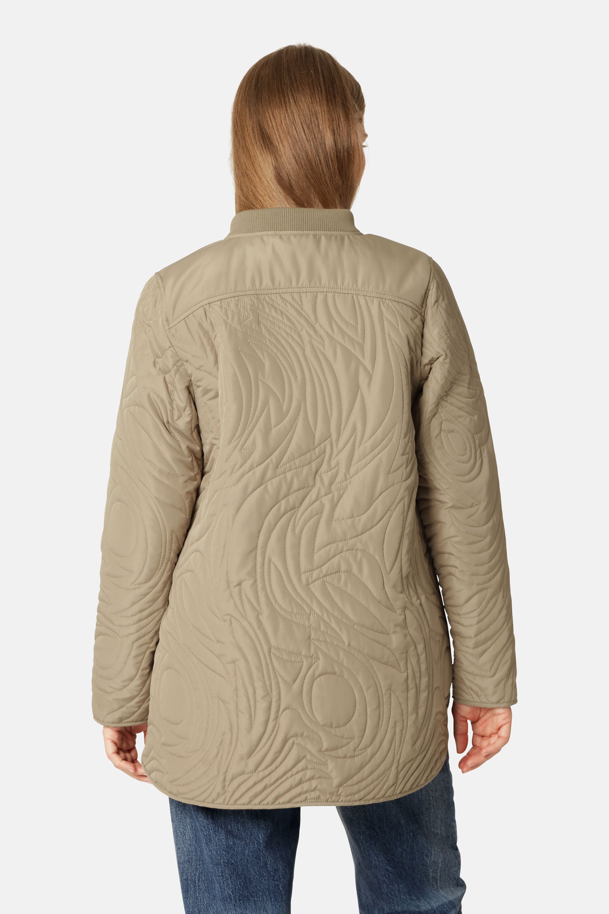 Kort Gewatteerd Jack met Ribboord DUNE02 | Greige | Jacket | Ilse Jacobsen