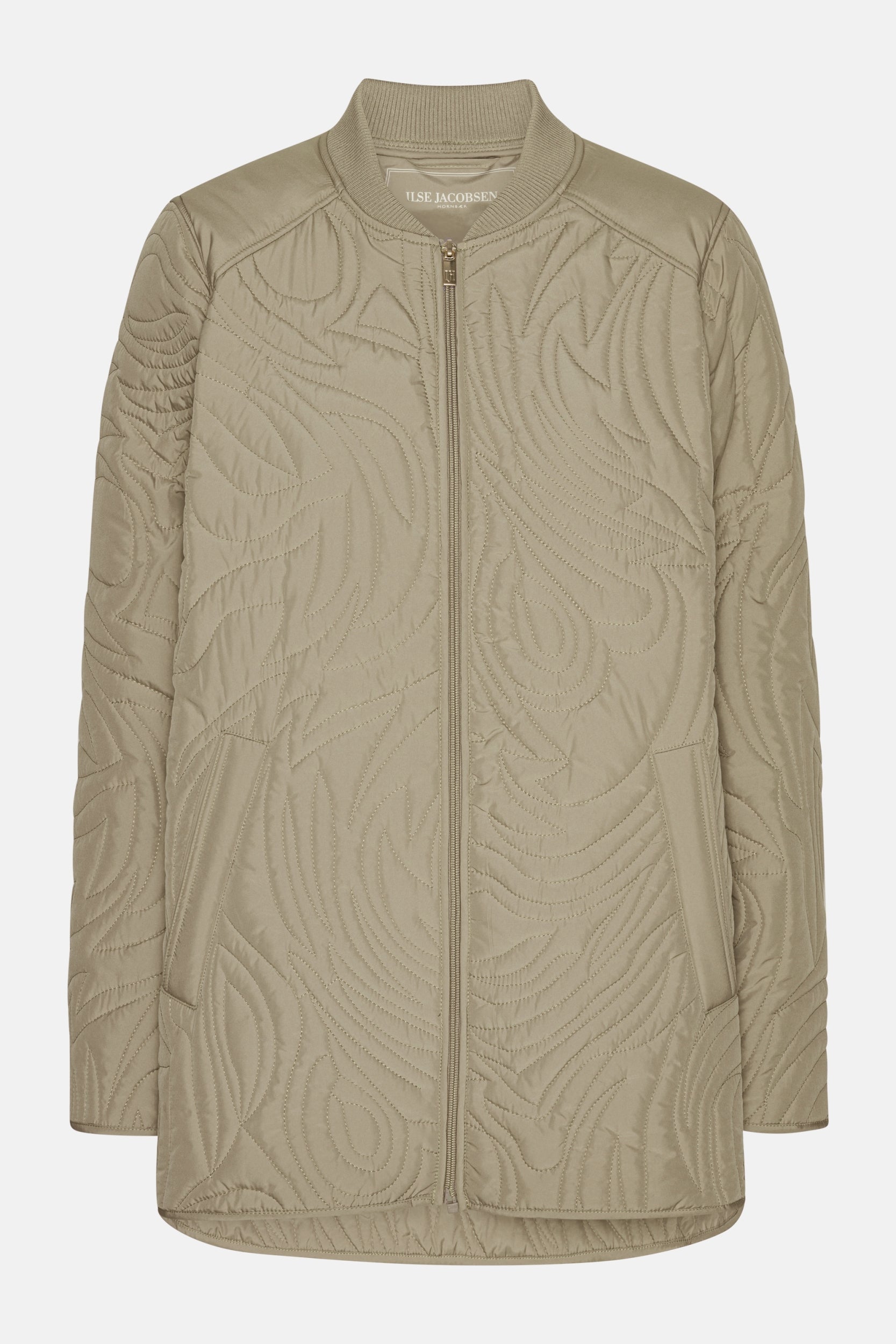 Kort Gewatteerd Jack met Ribboord DUNE02 | Greige | Jacket | Ilse Jacobsen