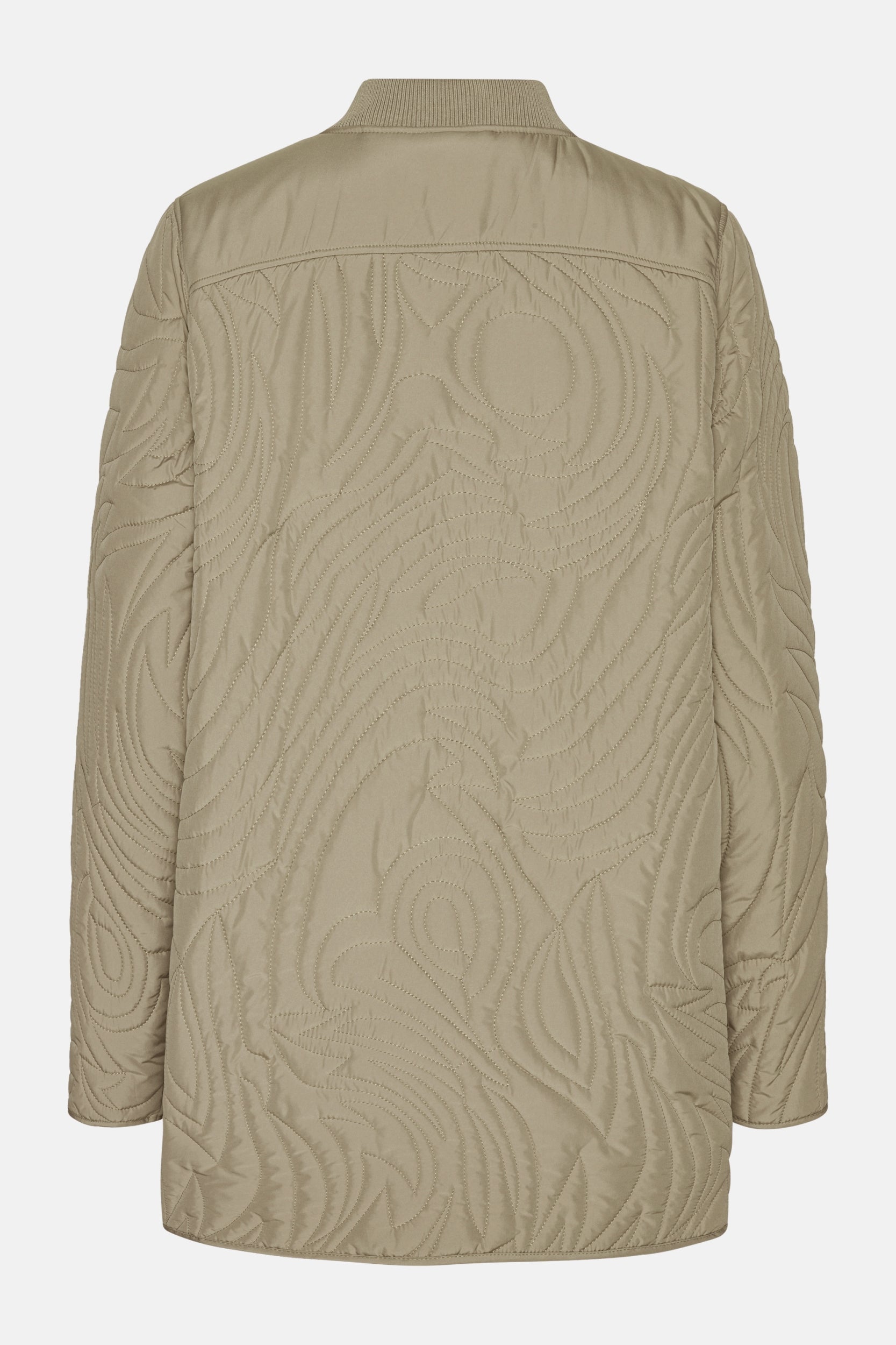 Kort Gewatteerd Jack met Ribboord DUNE02 | Greige | Jacket | Ilse Jacobsen