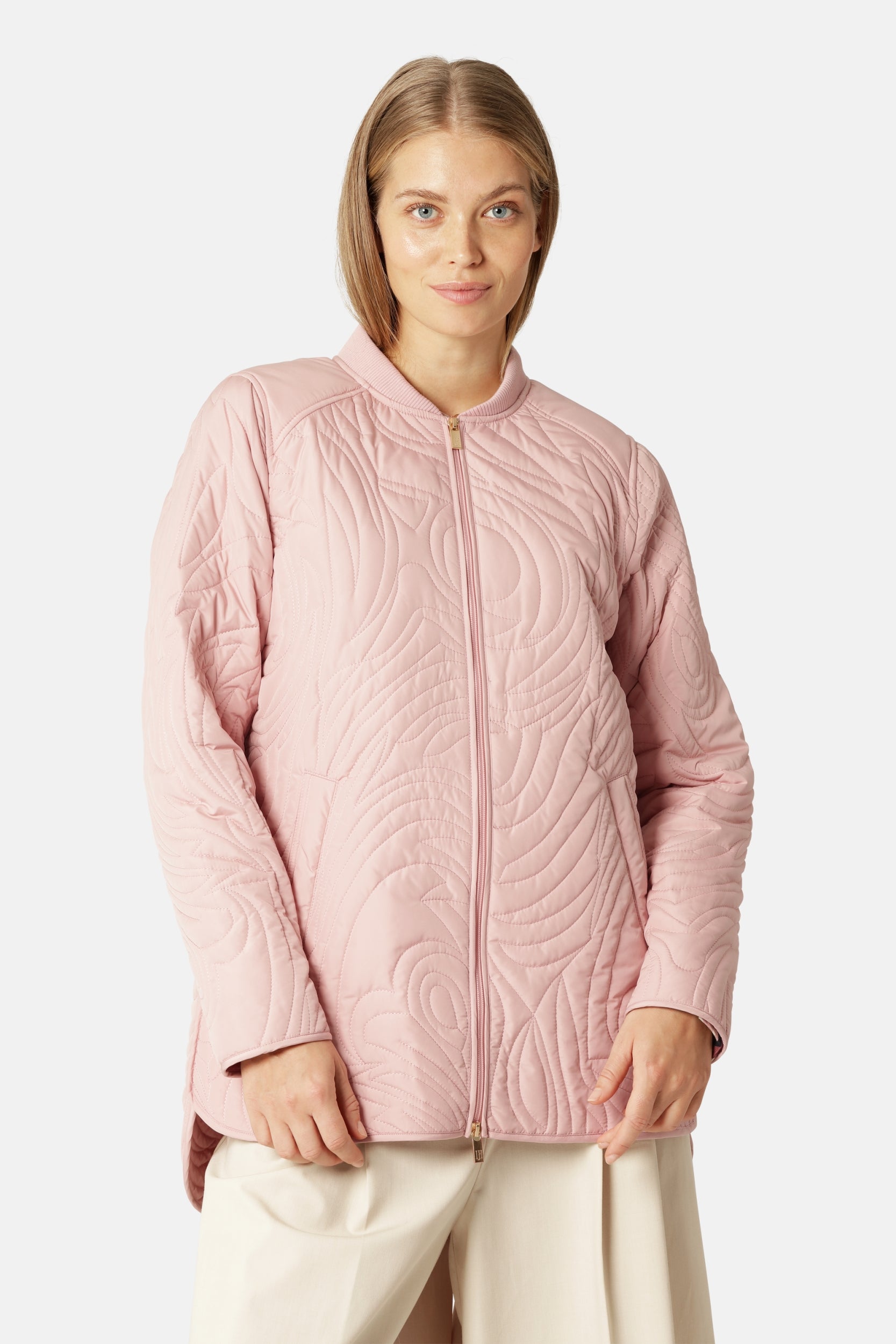 Kort Gewatteerd Jack met Ribboord DUNE02 | Peachskin | Jacket | Ilse Jacobsen