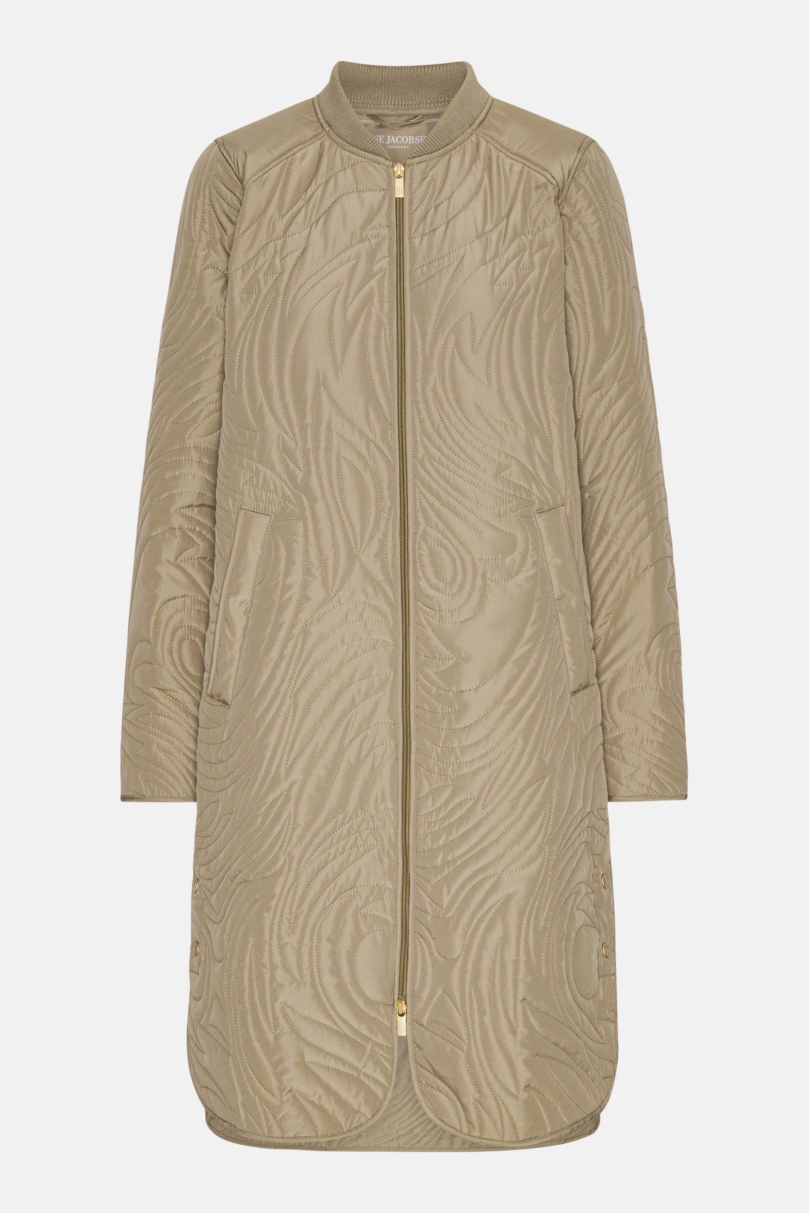 Lang Gewatteerd Jack DUNE06 | Greige | Coat | Ilse Jacobsen